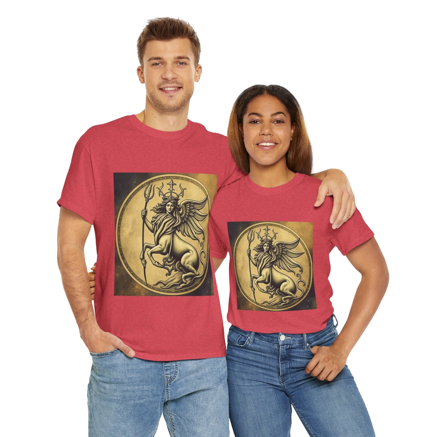 Unisex Heavy Cotton T-Shirt, Animal Angel v1, Virgo Zodiac Design