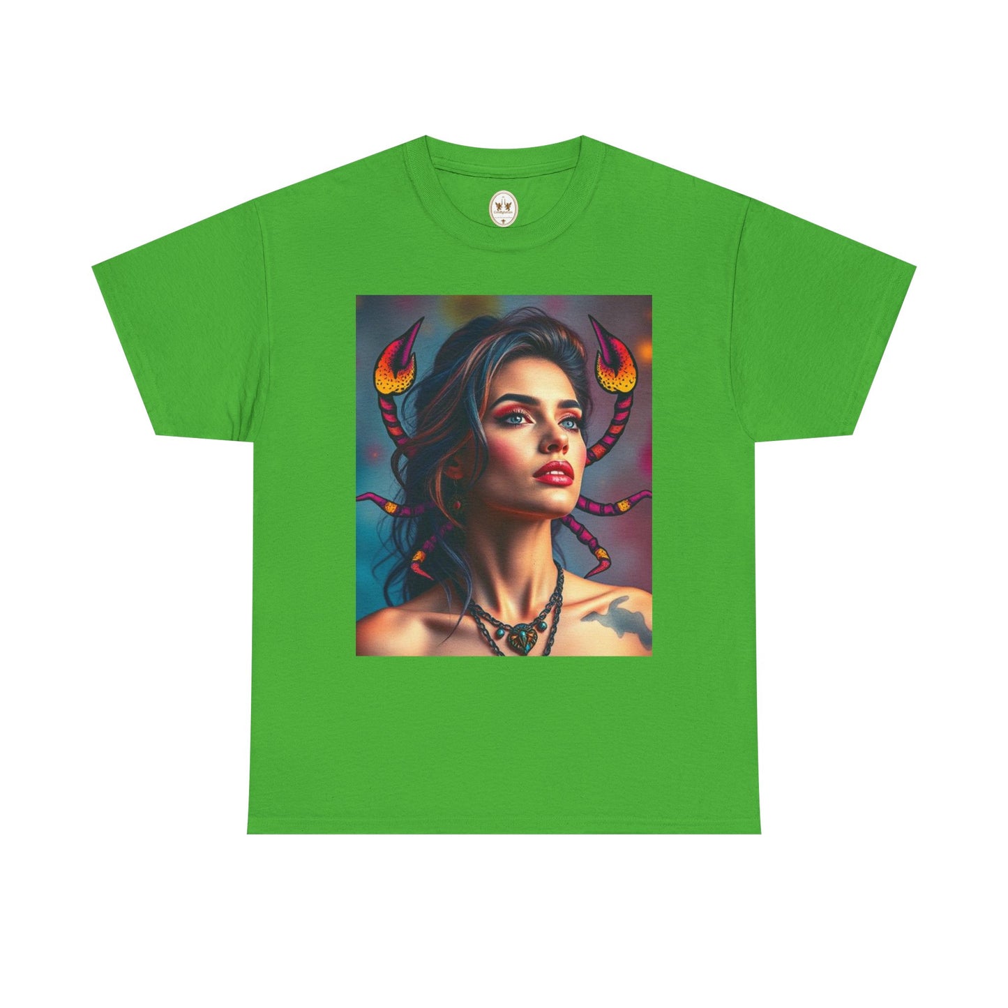 Unisex Heavy Cotton T-Shirt, Scorpio, Zodiac v2, Sexy Art