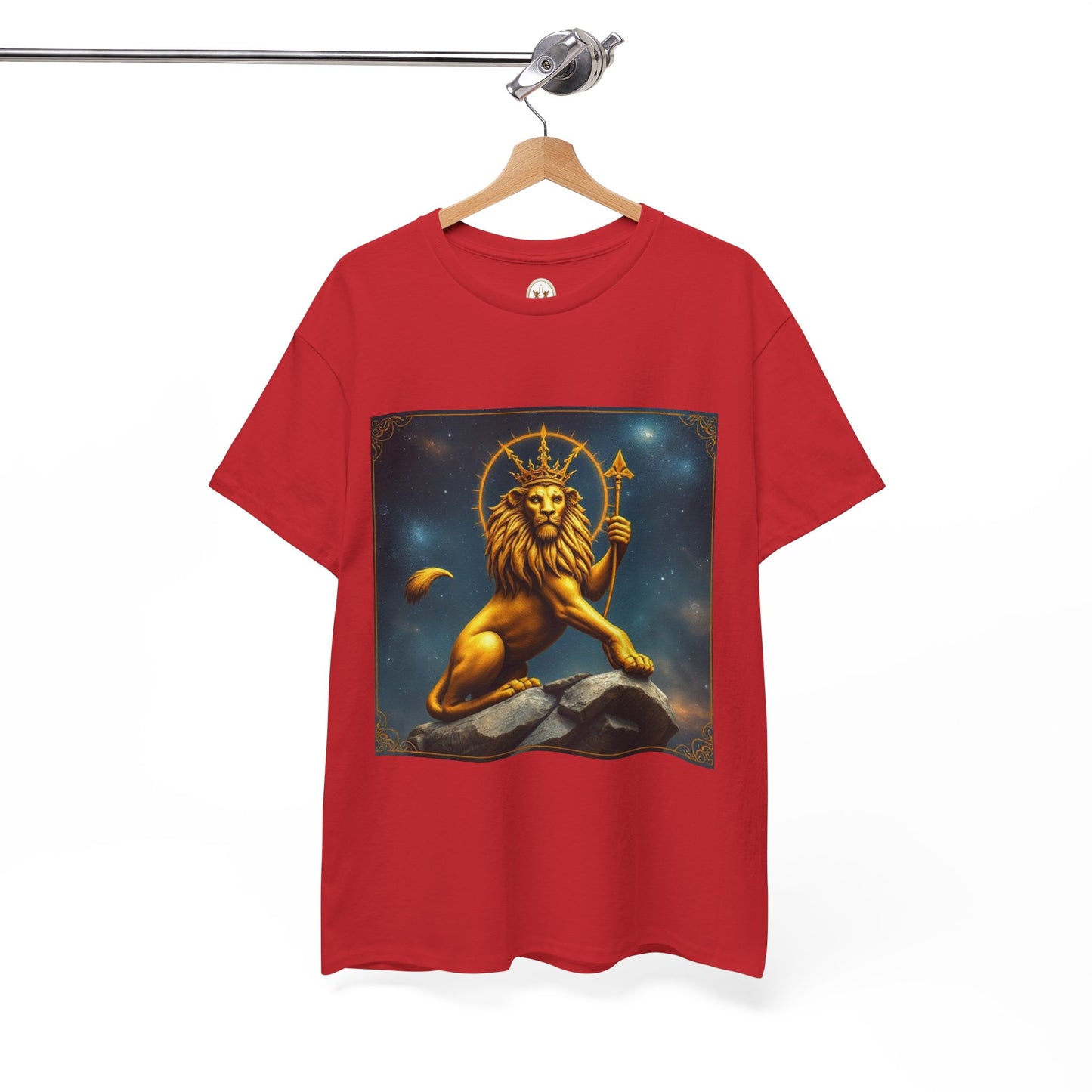 Unisex Heavy Cotton T-Shirt, King of Lions, Leo Zodiac Design