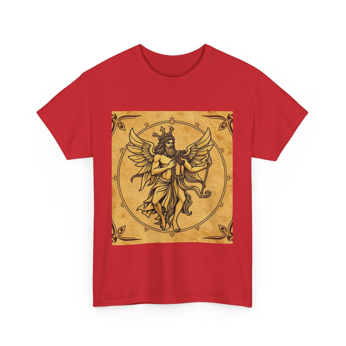 Unisex Heavy Cotton T-Shirt, Pencil Art v1, Gemini Zodiac Design