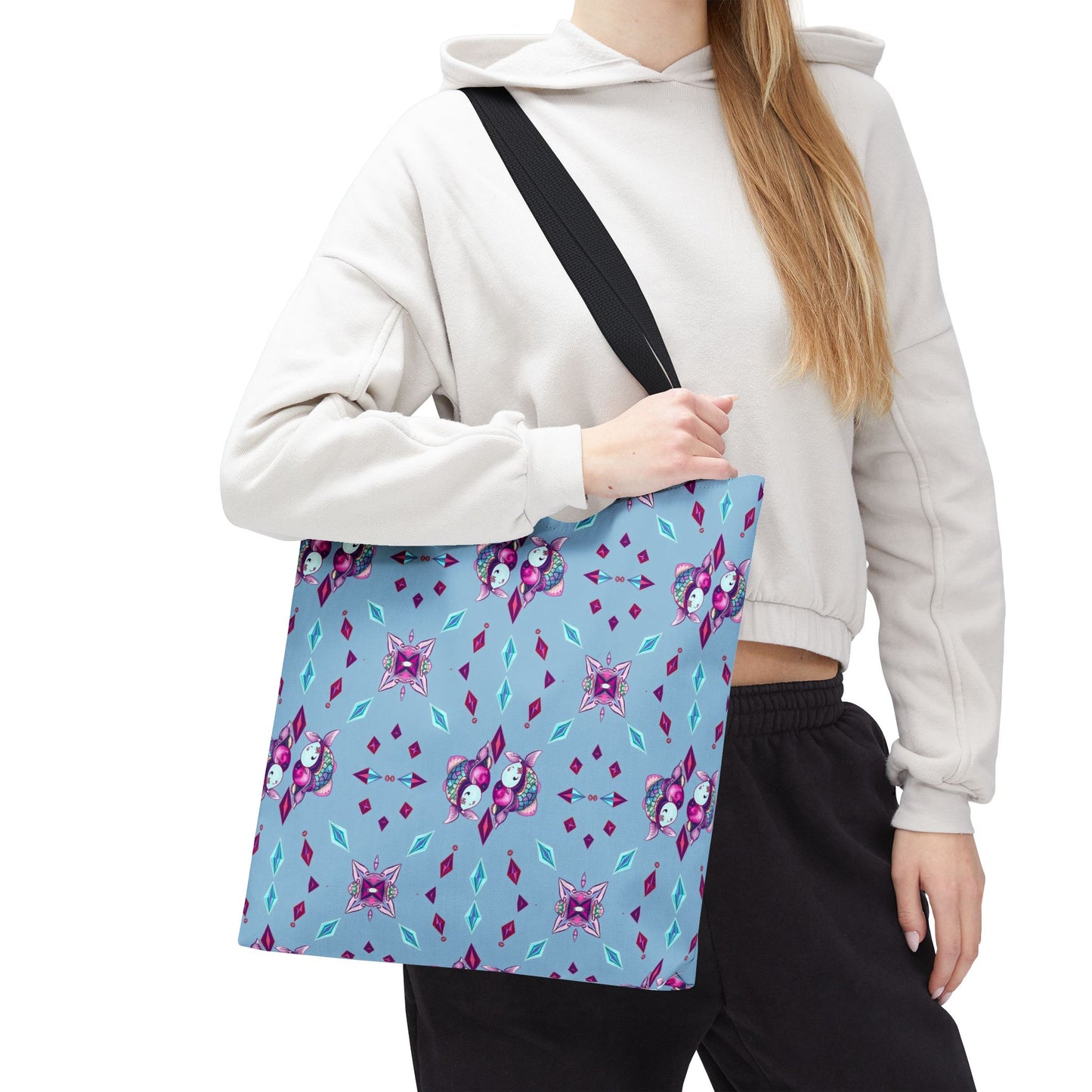 Tote Bag (AOP), Pisces, Zodiac v1, Jewel Pattern
