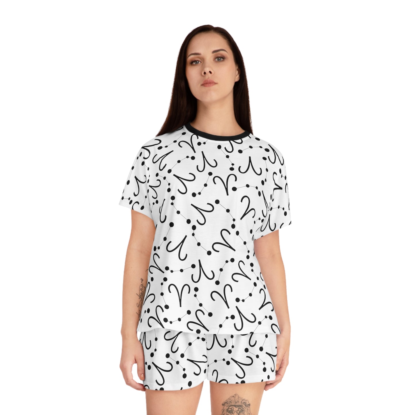Women's Short Pajama Set Aries Zodiac Sign (AOP)