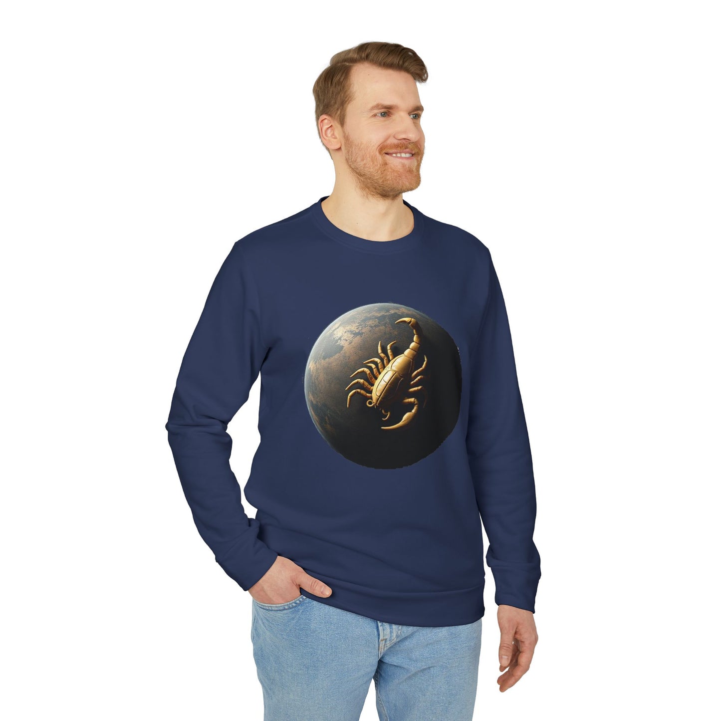 Adidas, Unisex Fleece Crewneck Sweatshirt, Scorpio, Planet Animal, Zodiac