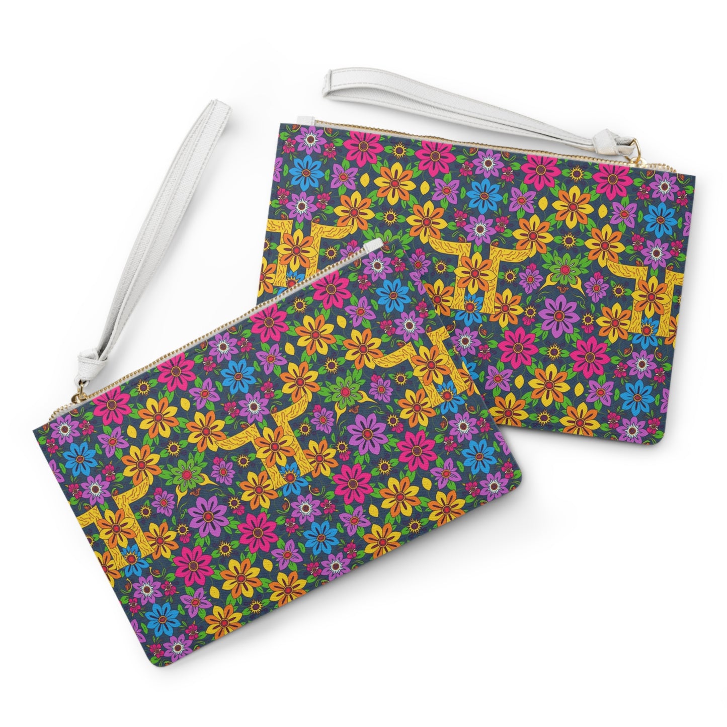 Clutch Bag, Gemini, Zodiac v1, Flower Pattern