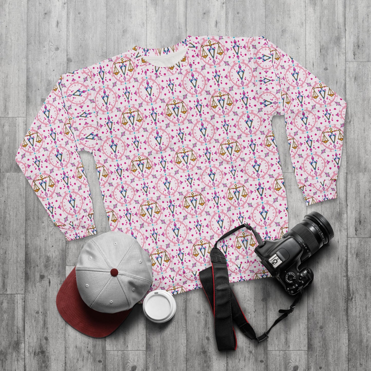 Unisex Sweatshirt (AOP), Libra, Zodiac, Jewel Pattern