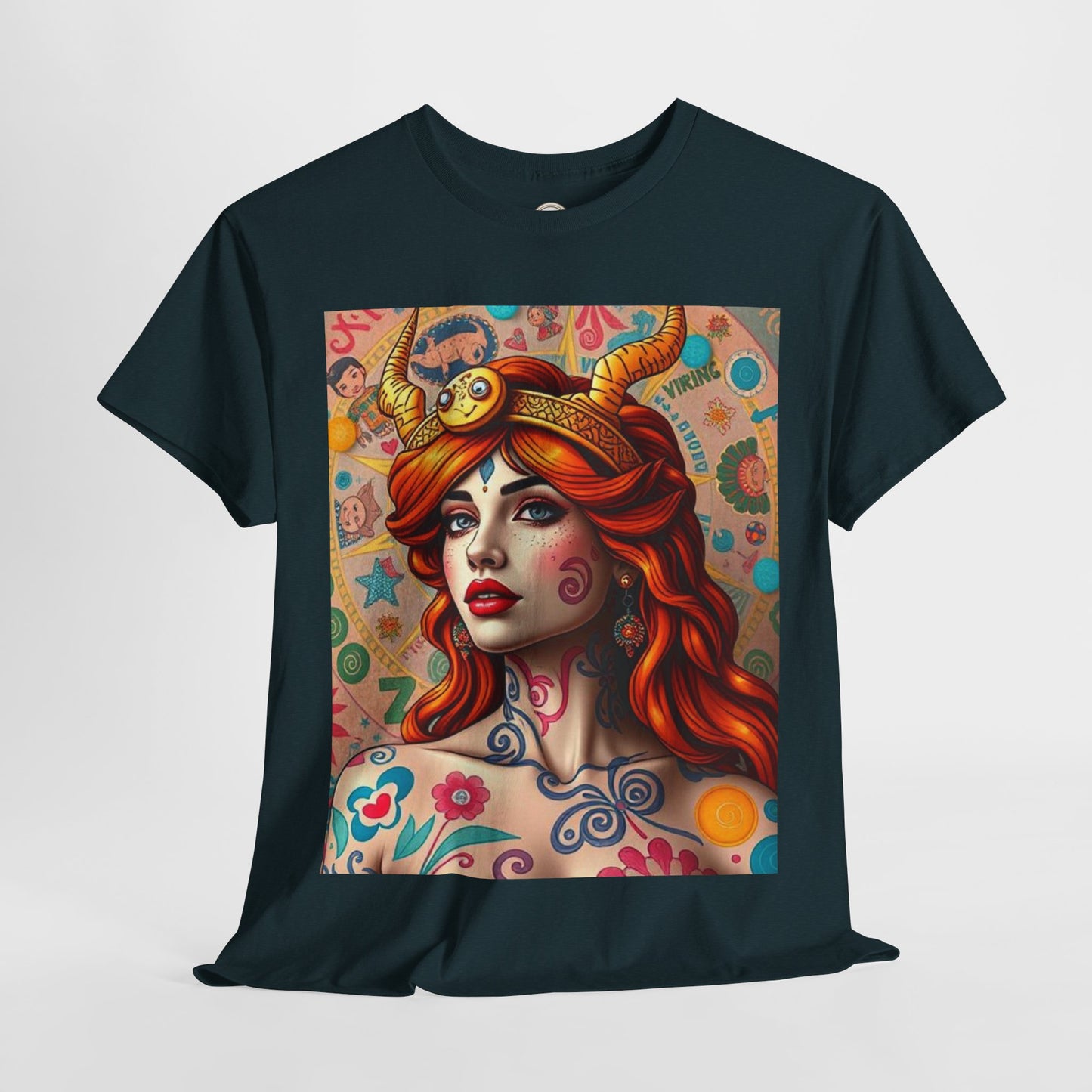Unisex Heavy Cotton T-Shirt, Virgo, Zodiac v1, Sexy Art