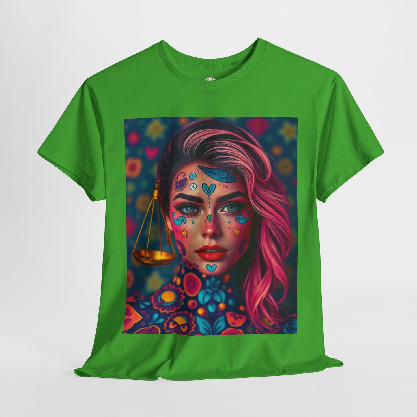 Unisex Heavy Cotton T-Shirt, Libra, Zodiac v2, Sexy Art