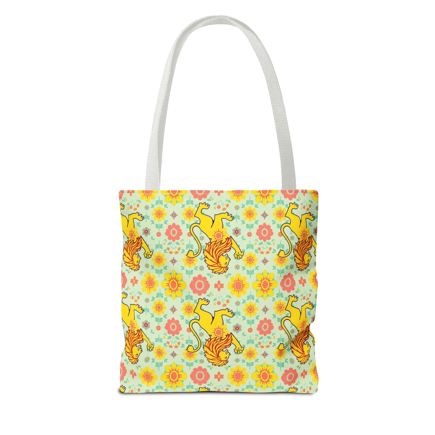Tote Bag, (AOP), Leo, Zodiac v2, Flower Pattern