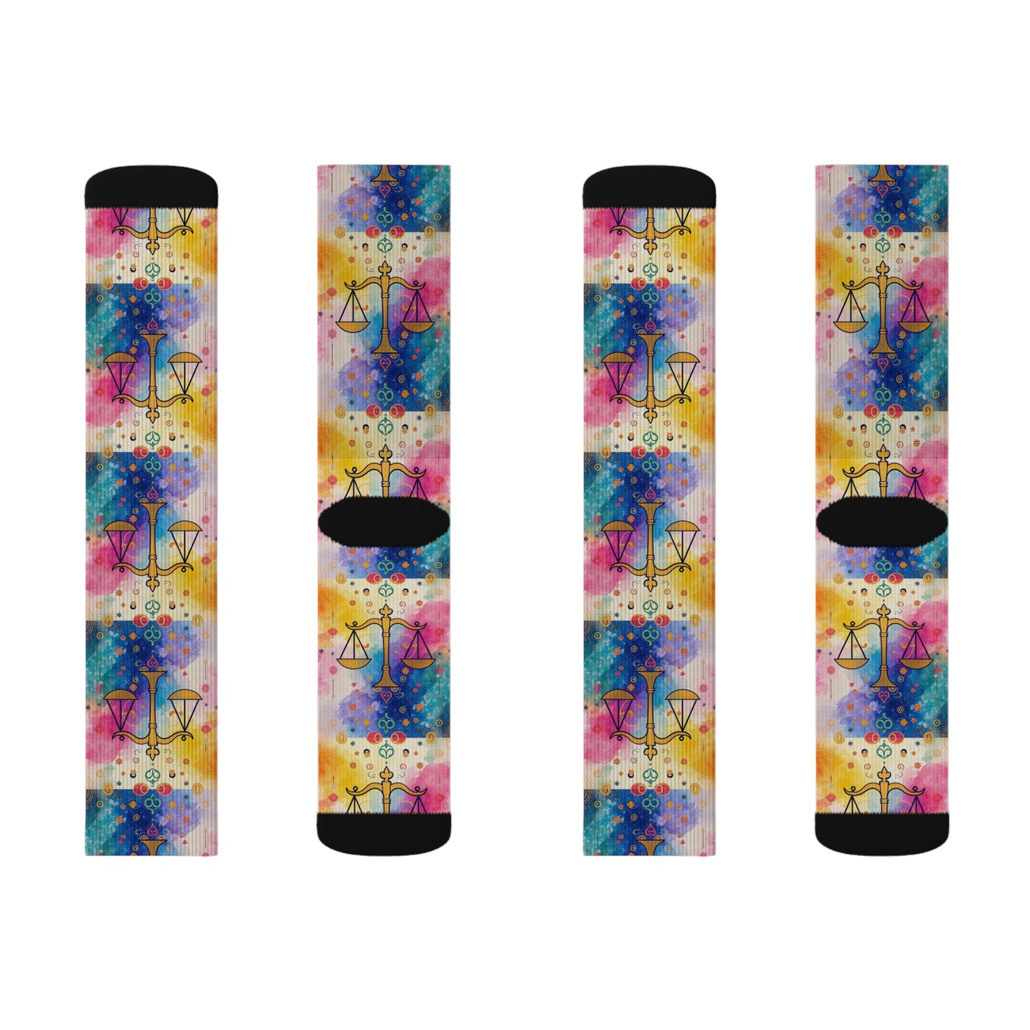 Sublimation Socks, Libra, Zodiac v2, Pattern