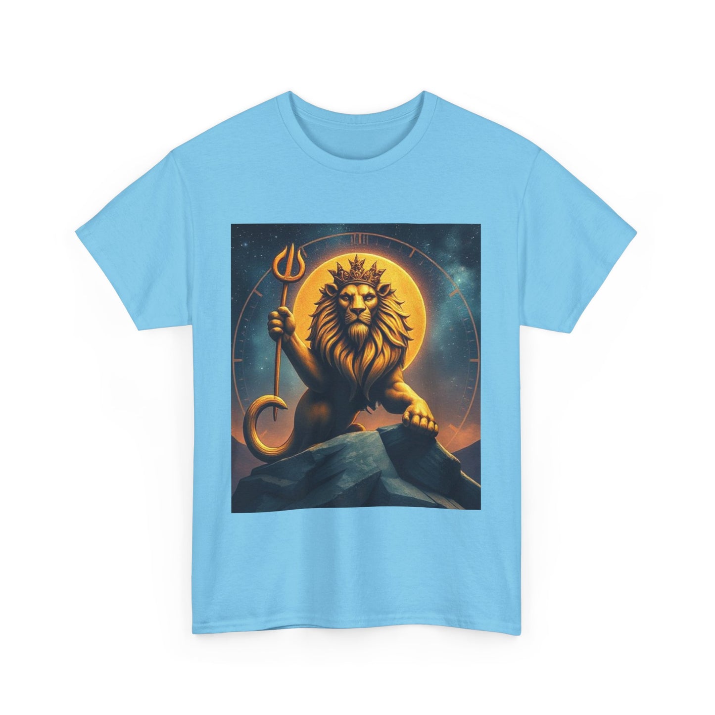 Unisex Heavy Cotton T-Shirt, King of Lions v2, Leo Zodiac Design