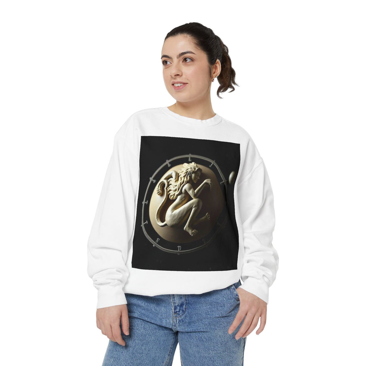 Garment-Dyed Sweatshirt, Unisex, Space Symbol Design, Virgo
