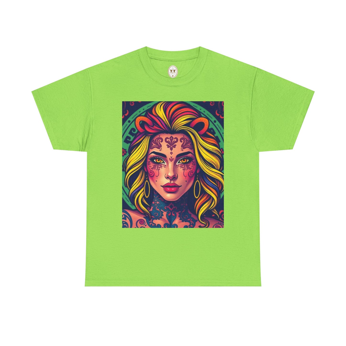 Unisex Heavy Cotton T-Shirt, Leo, Zodiac v1, Sexy Art