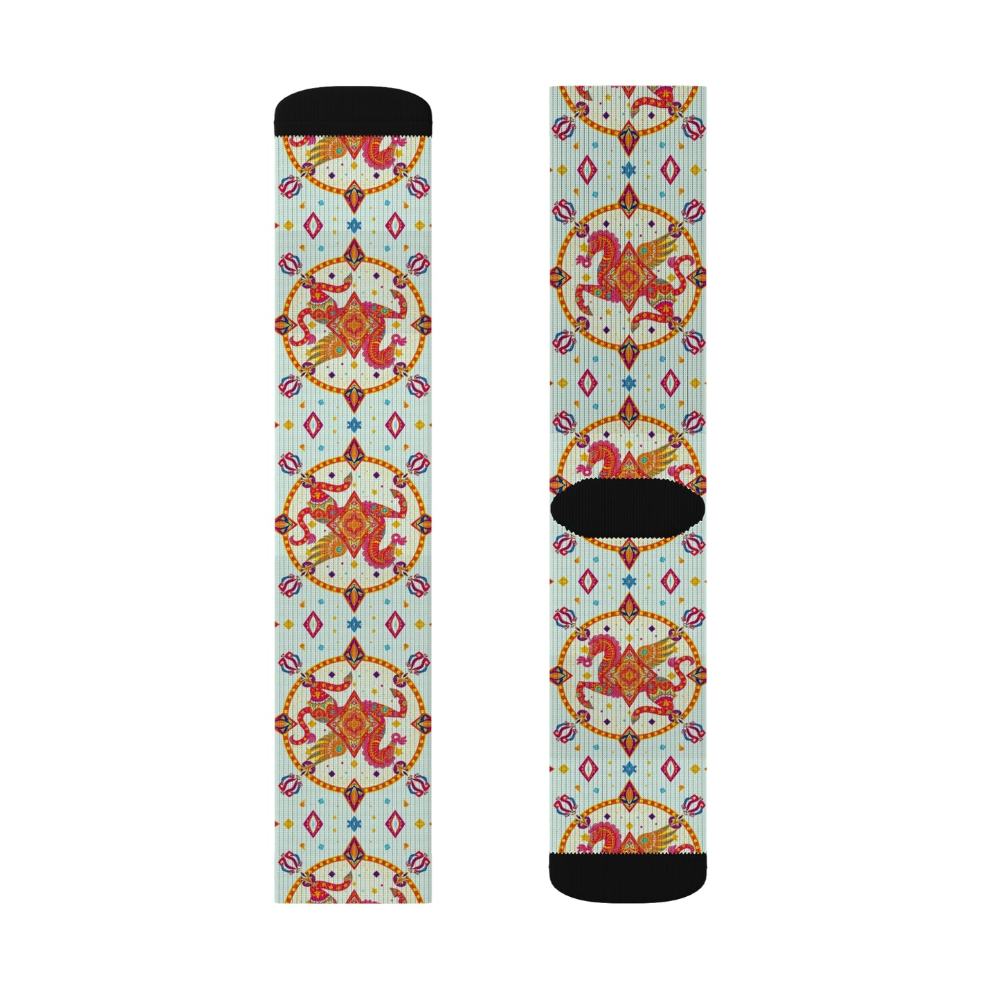 Sublimation Socks, Aquarius, Zodiac v2, Jewel Pattern