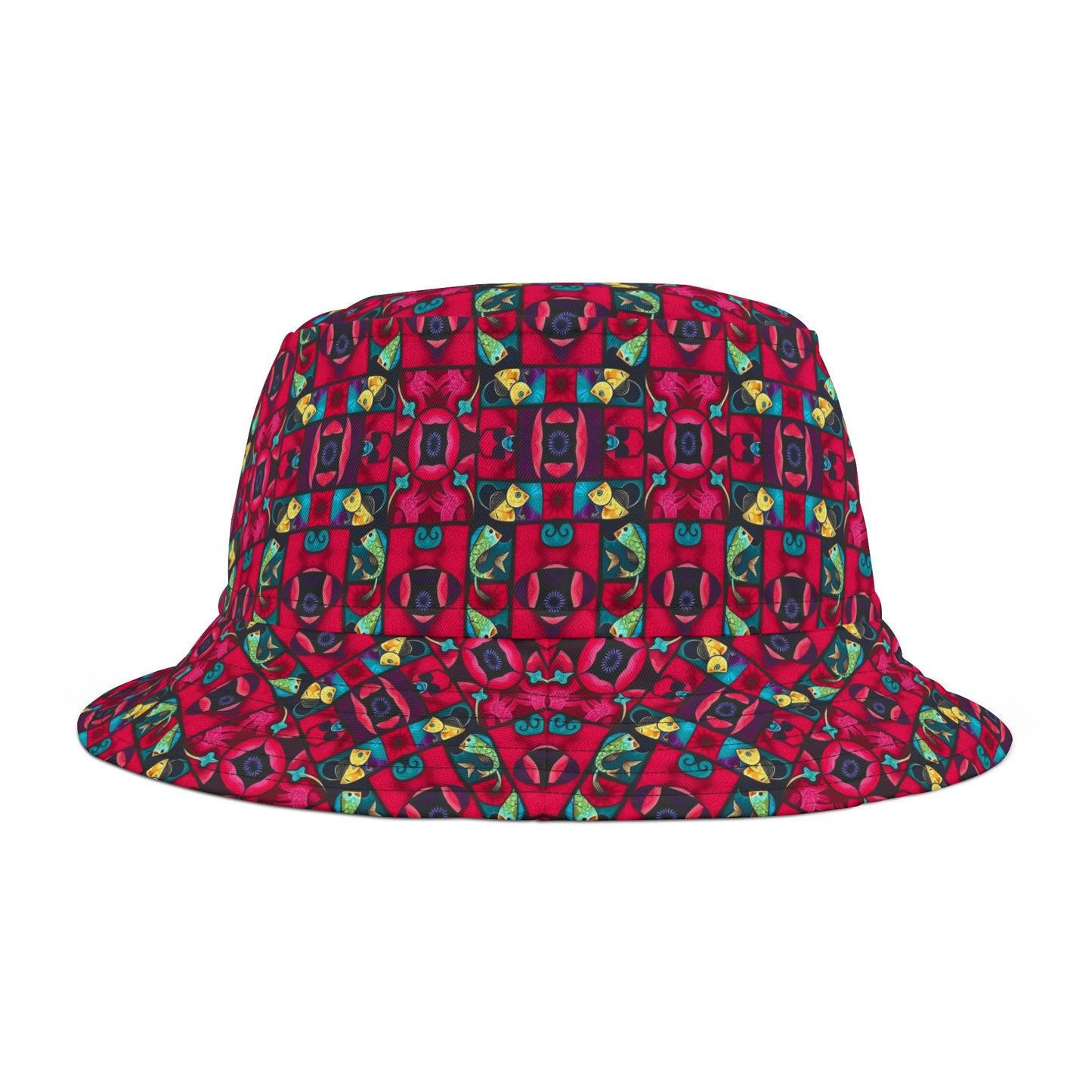 Bucket Hat, (AOP), Pisces v1, Zodiac, Shape Pattern