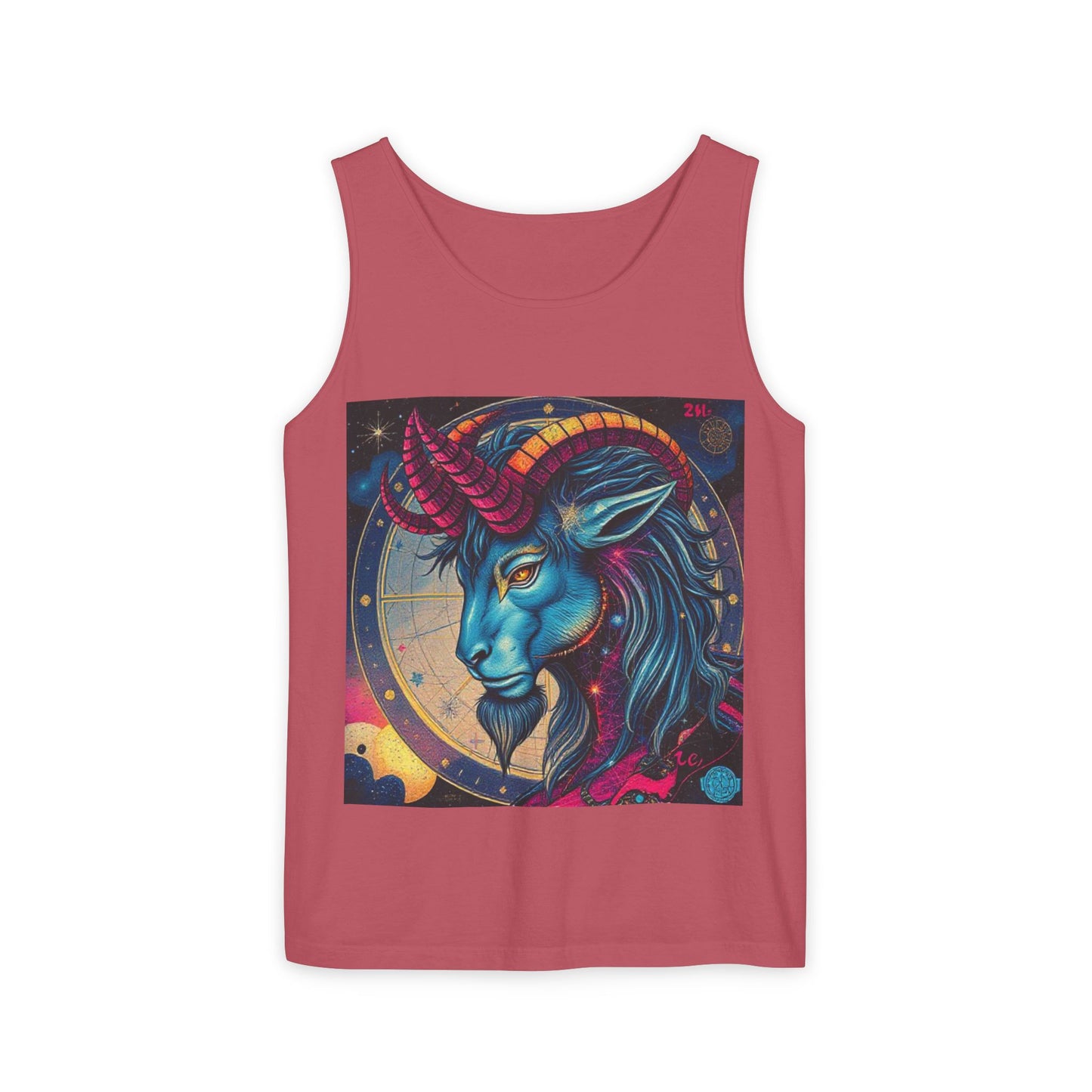 Unisex Garment-Dyed, Tank Top, Capricorn, Pop Art, 100% US cotton