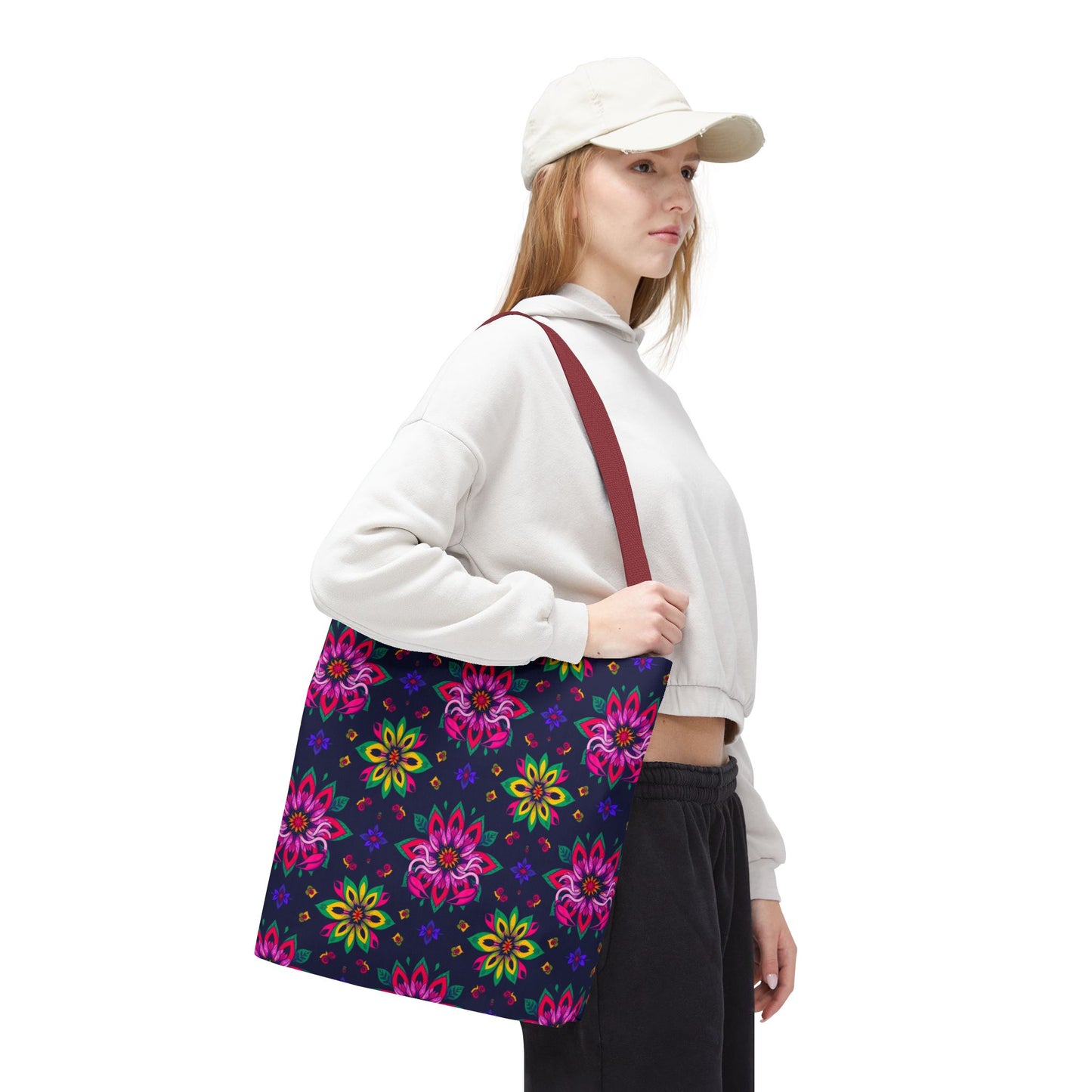 Tote Bag (AOP), Scorpio, Zodiac v2, Flower Pattern