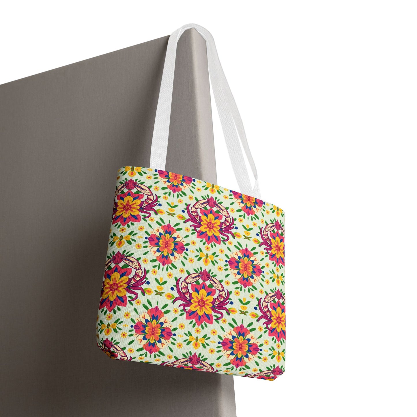 Tote Bag (AOP), Cancer, Zodiac v1, Flower Pattern