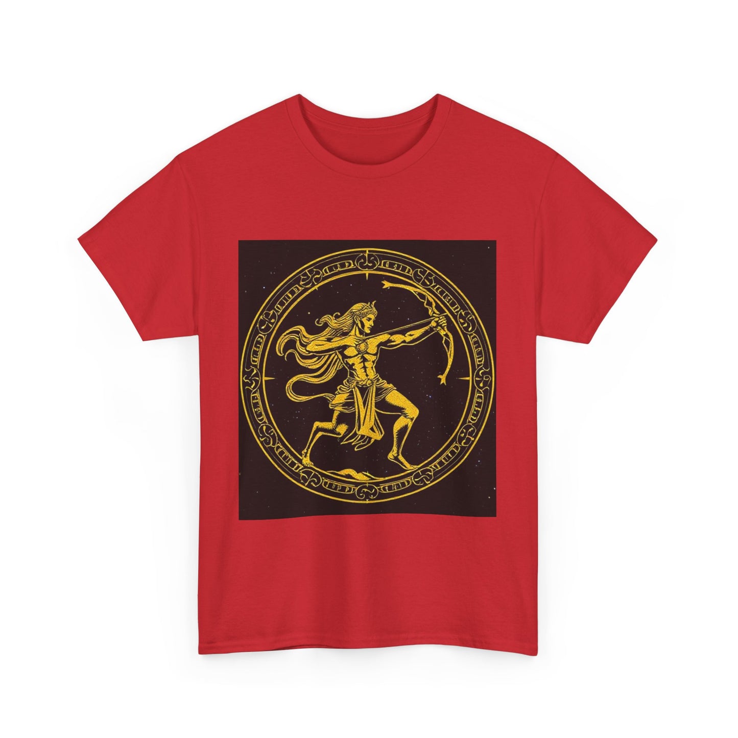 Unisex Heavy Cotton T-Shirt, Mythical Faun/Satyr, Sagittarius Zodiac Design