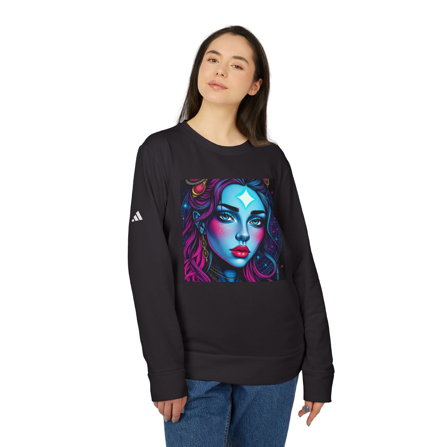 Adidas Unisex Fleece Crewneck Sweatshirt, Gemini, Pop Art, Zodiac