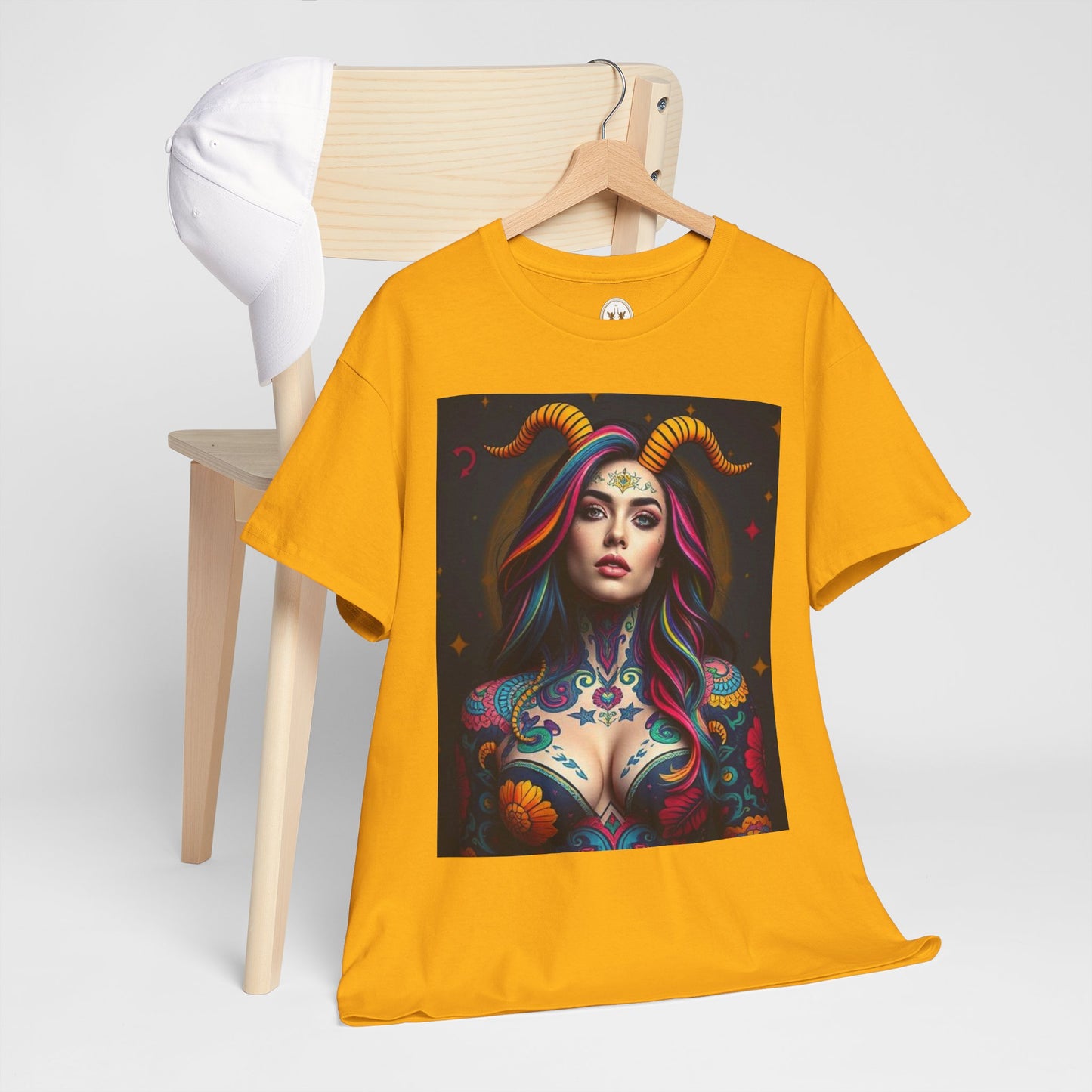 Unisex Heavy Cotton T-Shirt, Capricorn, Zodiac, Sexy Art