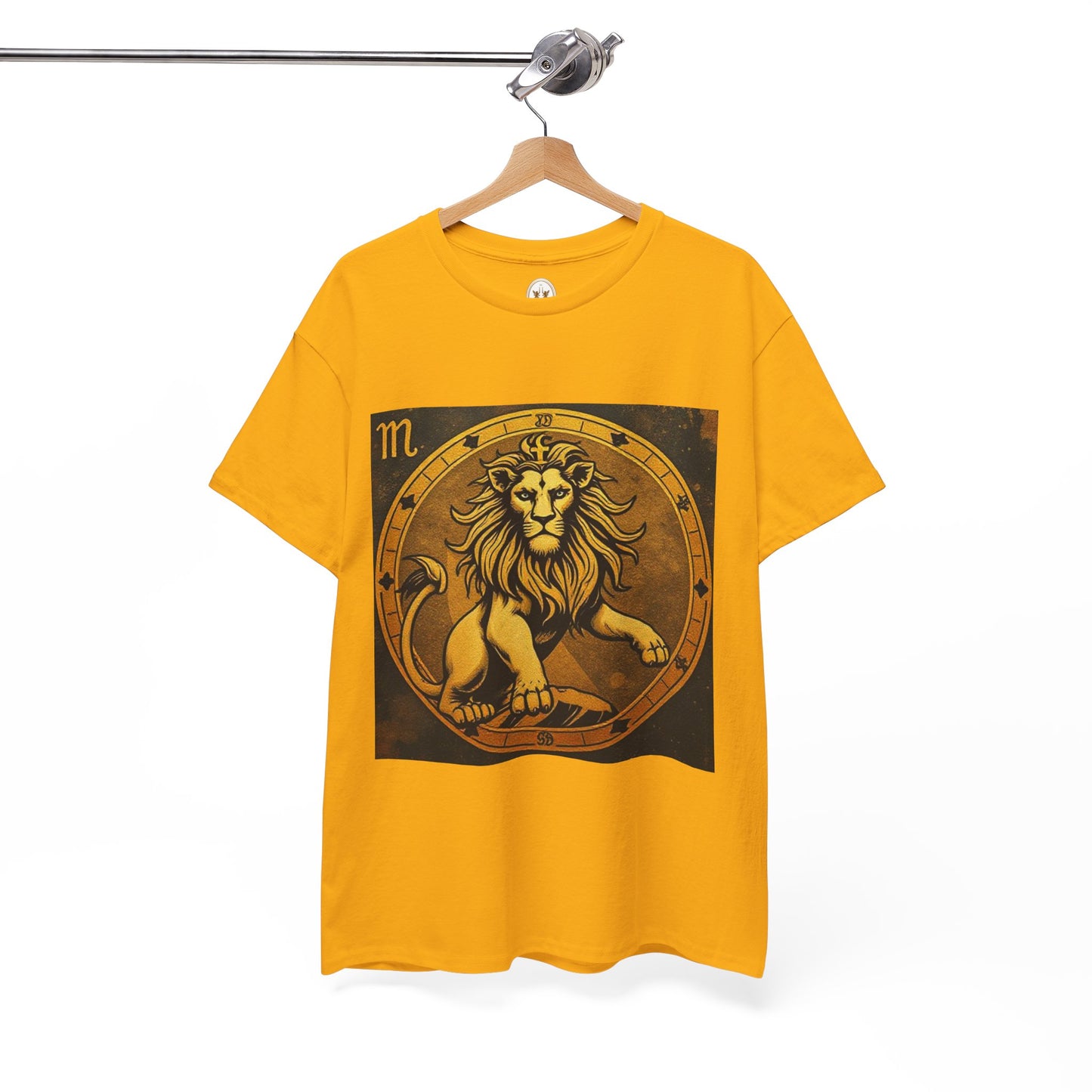 Unisex Heavy Cotton T-Shirt, Gold Lion v1, Leo Zodiac Design