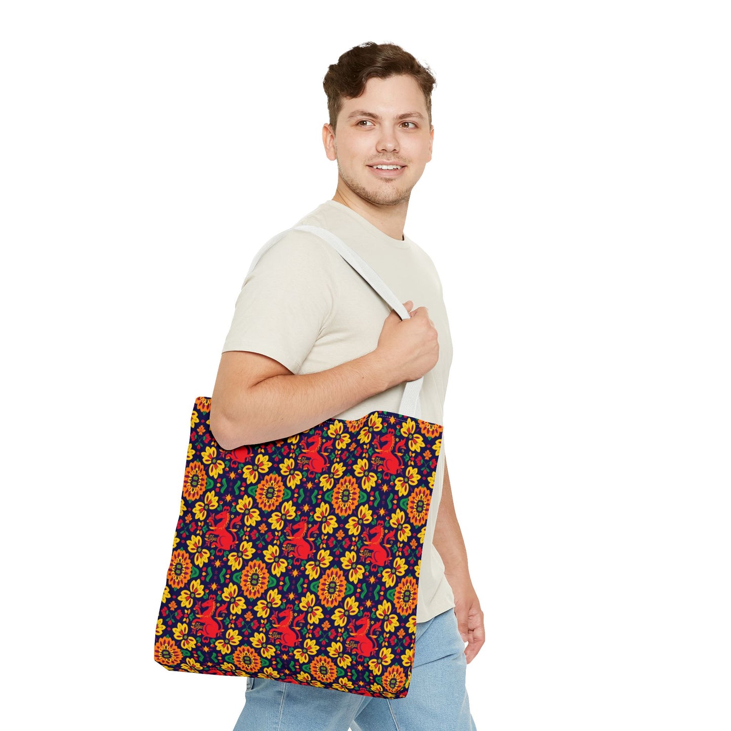 Tote Bag (AOP), Virgo, Zodiac, Flower Pattern