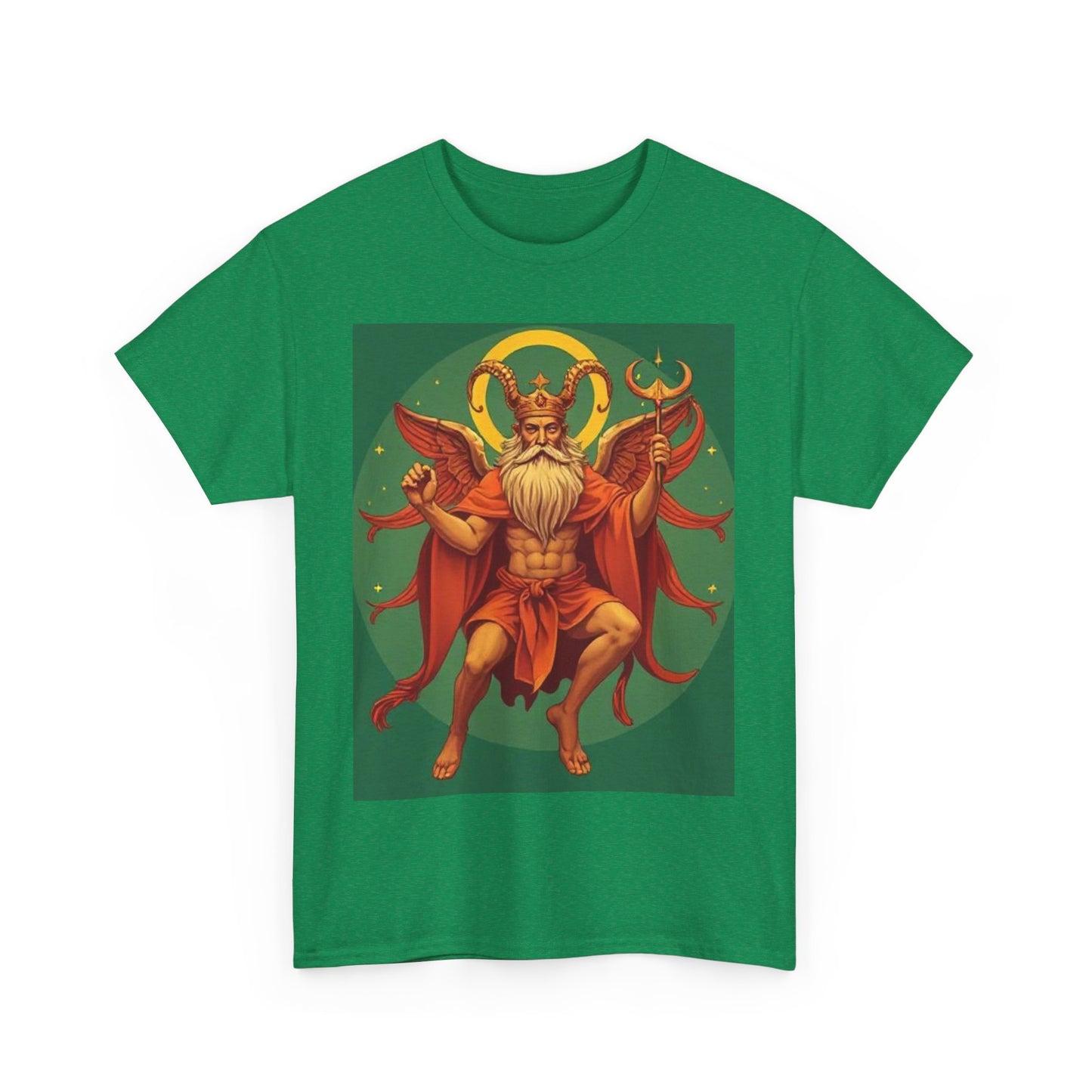 Unisex Heavy Cotton T-Shirt, Aries God 1v, Zodiac Design