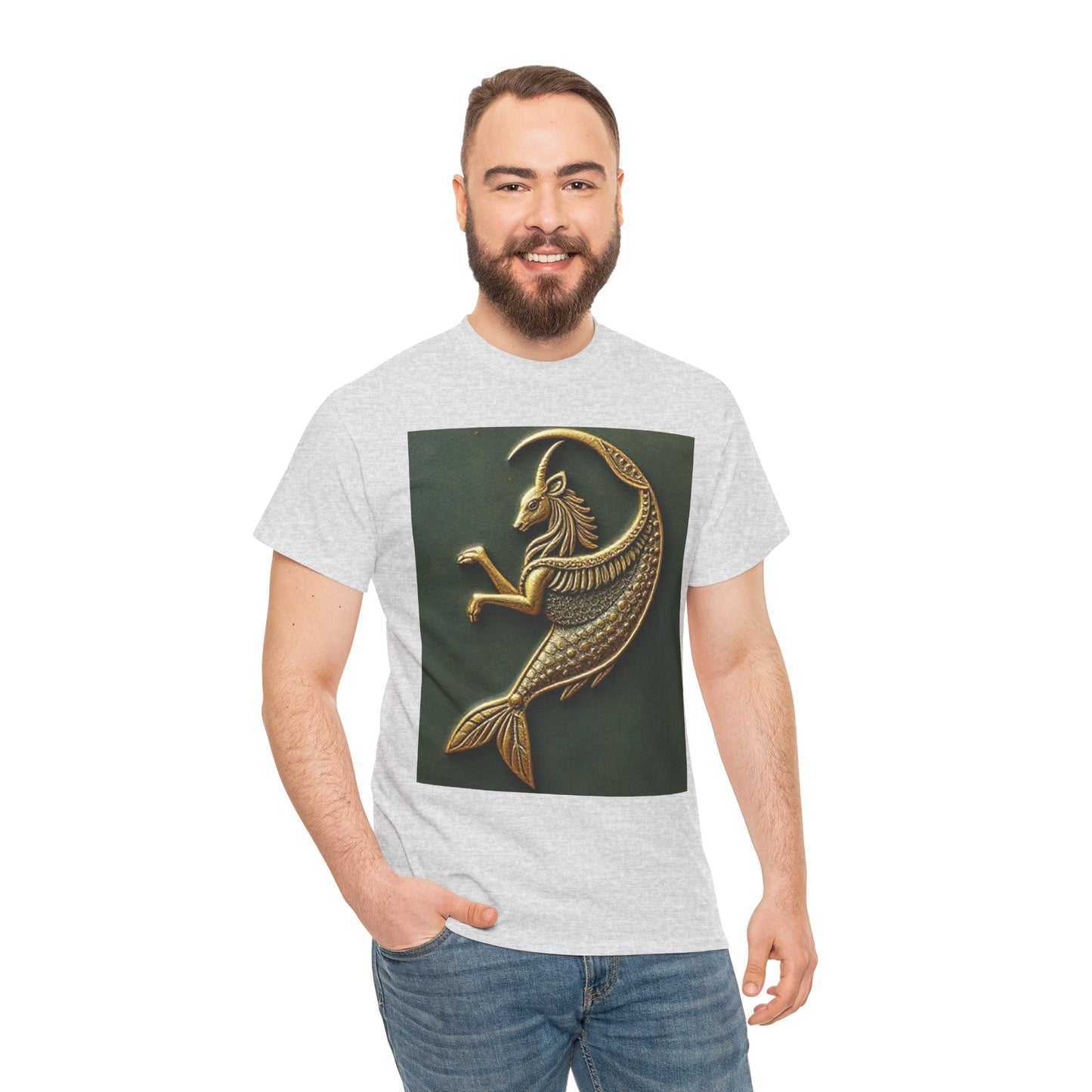 Unisex Heavy Cotton T-Shirt, Capricorn Animal. Symbol, Zodiac Design