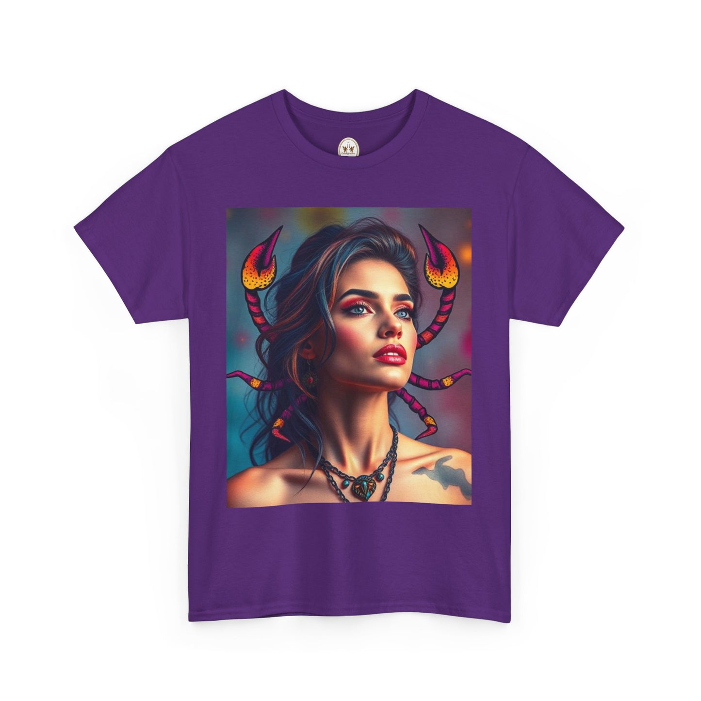 Unisex Heavy Cotton T-Shirt, Scorpio, Zodiac v2, Sexy Art