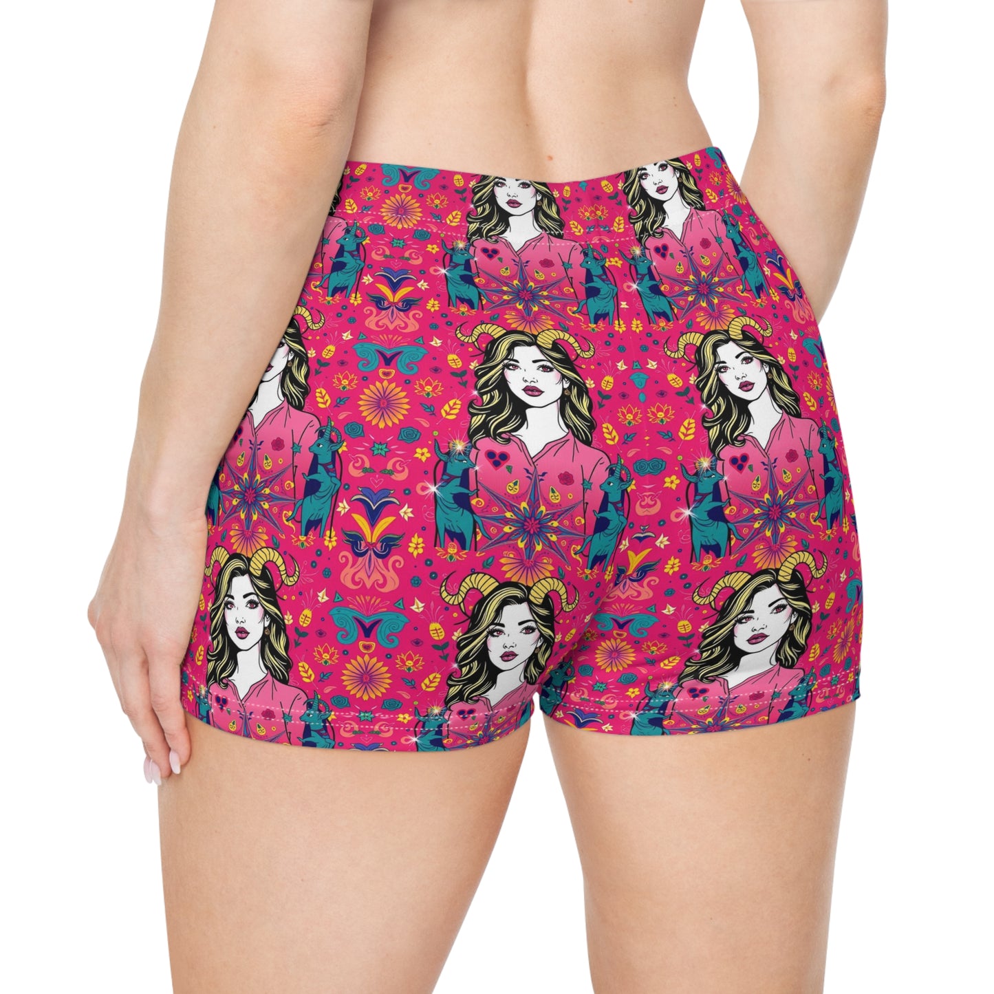Women's Shorts, (AOP), Capricorn, Zodiac, Sexy Pattern