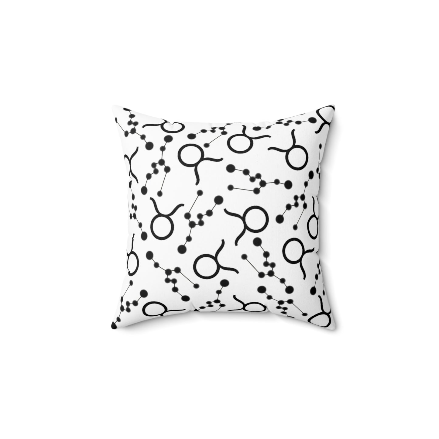 Zodiac Spun Polyester Square Pillow Taurus Zodiac Sign White Pillow