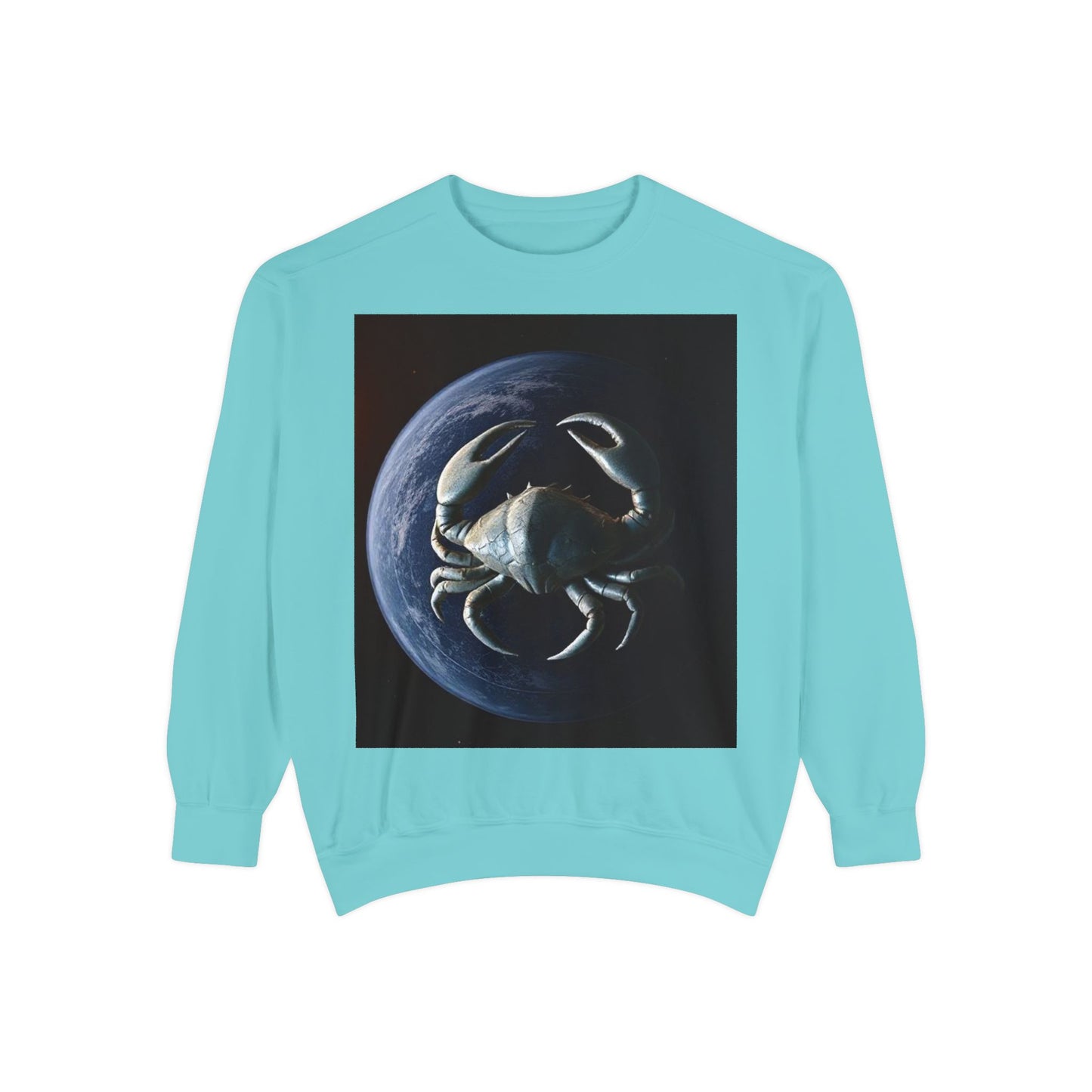Garment-Dyed Sweatshirt, Unisex, Space Animal Design, Cancer