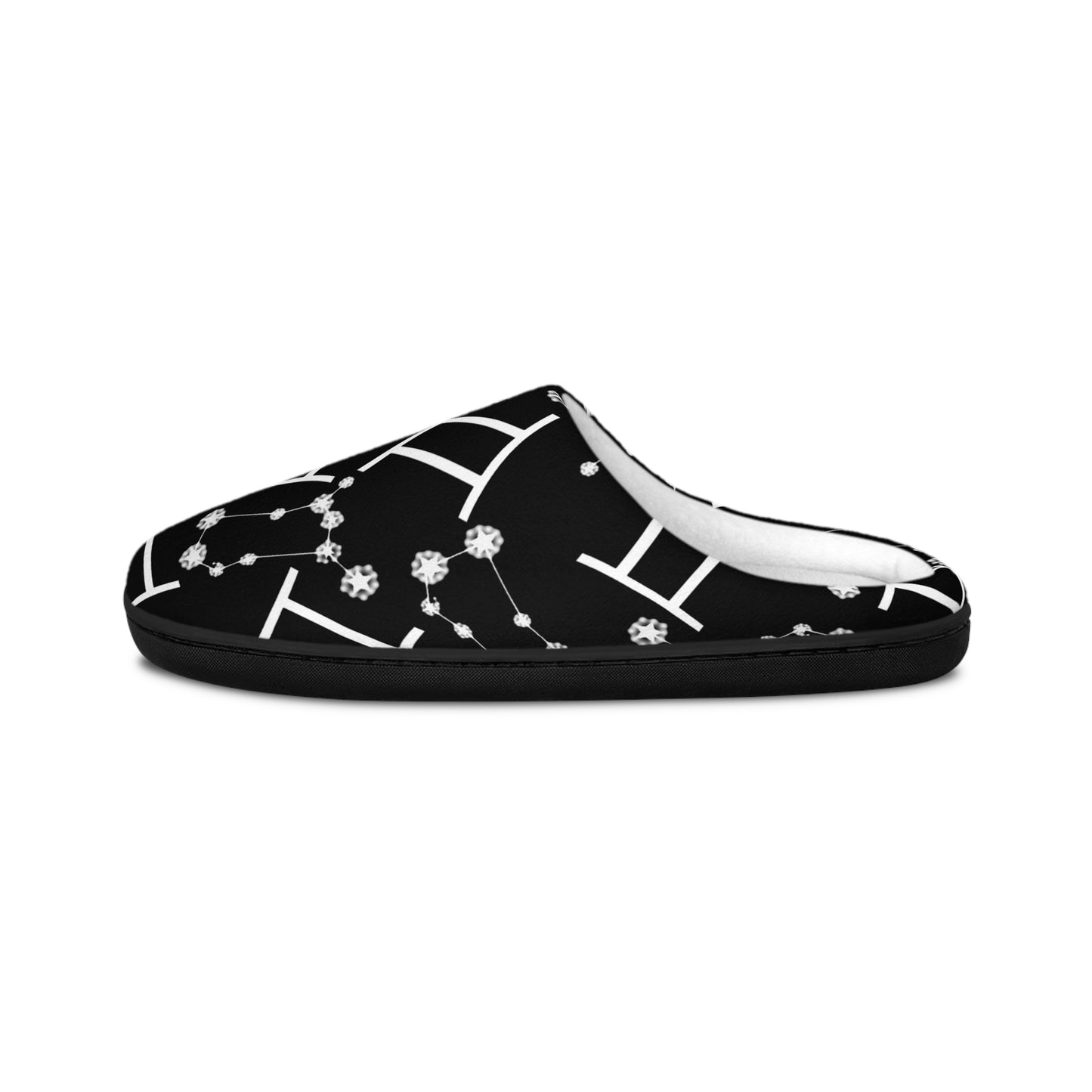 Women's Indoor Slippers, Gemini Zodiac Sign, 100% polyester, Outer-layer and lining