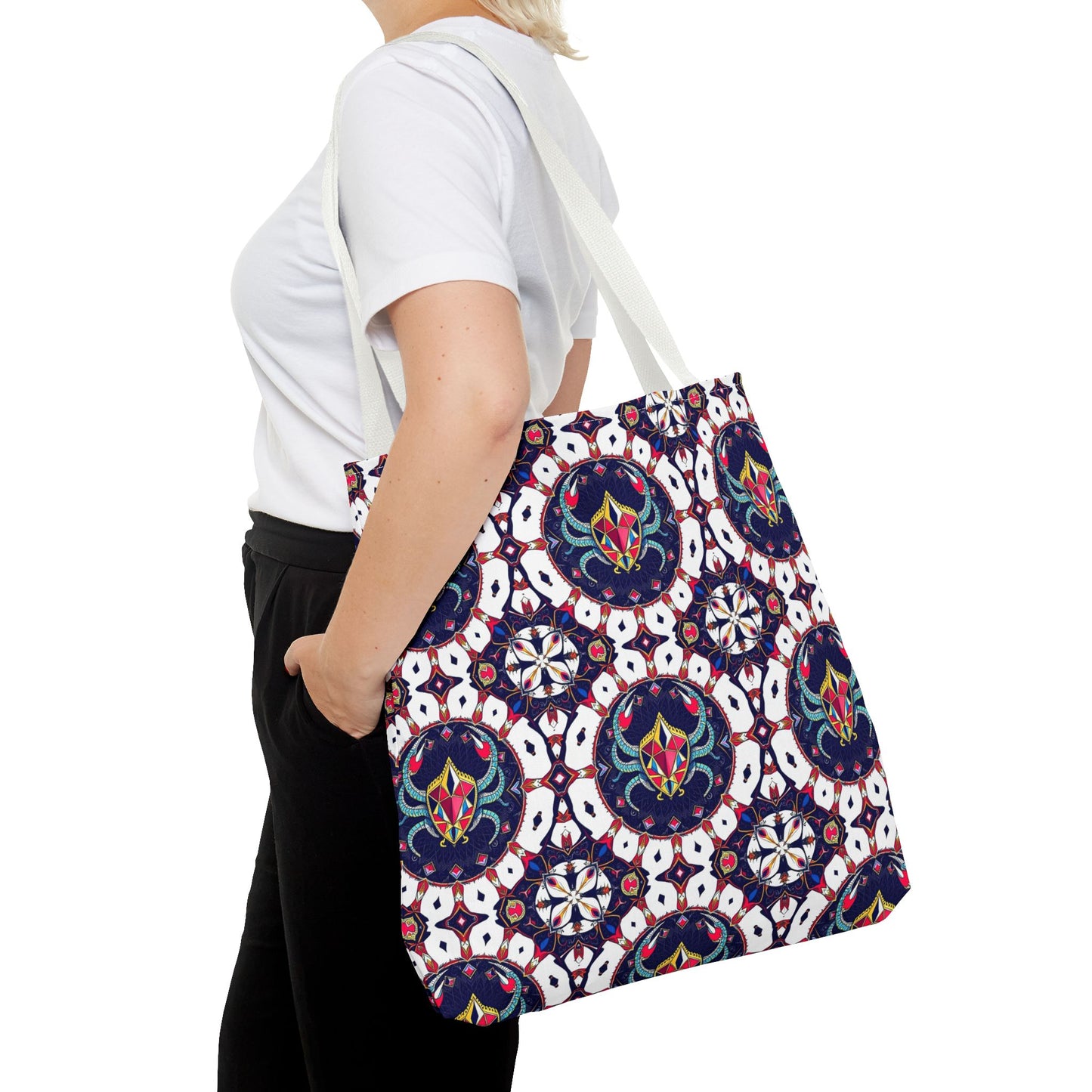 Tote Bag (AOP), Scorpio, Zodiac v1, Jewel Pattern