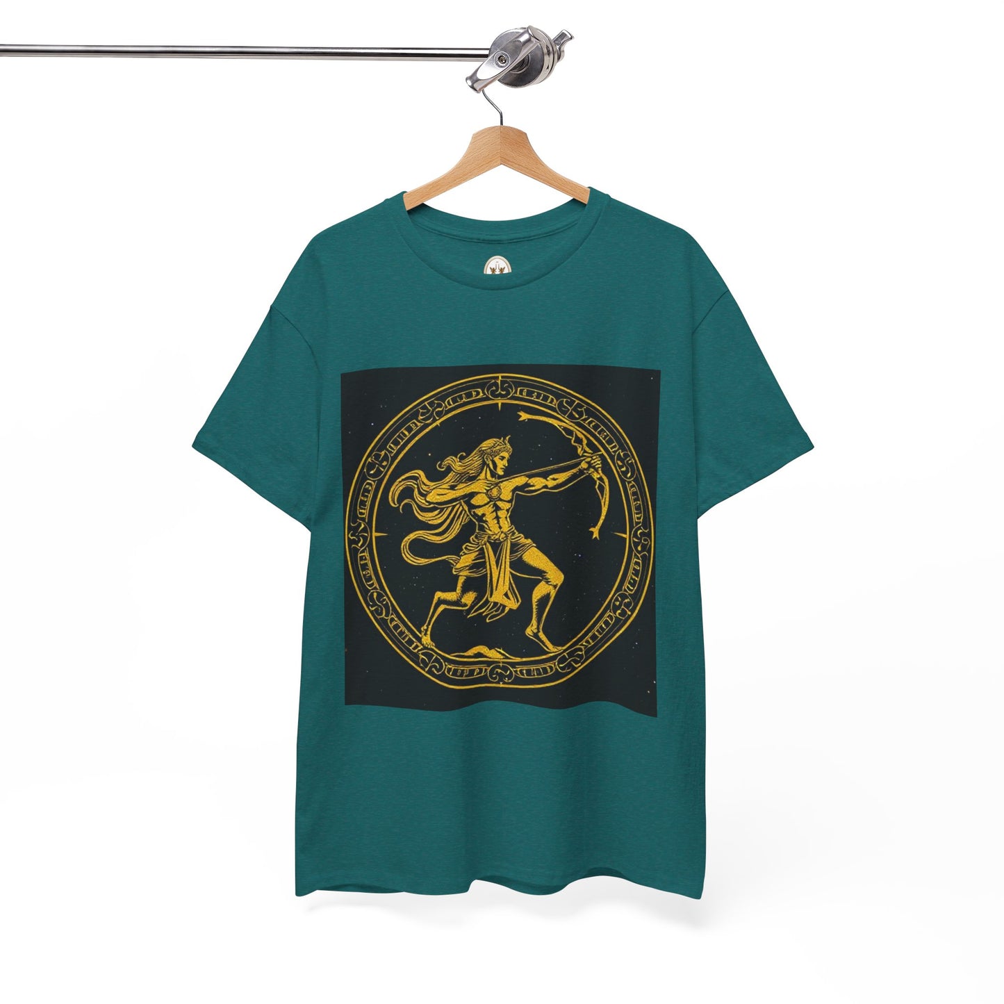 Unisex Heavy Cotton T-Shirt, Mythical Faun/Satyr, Sagittarius Zodiac Design