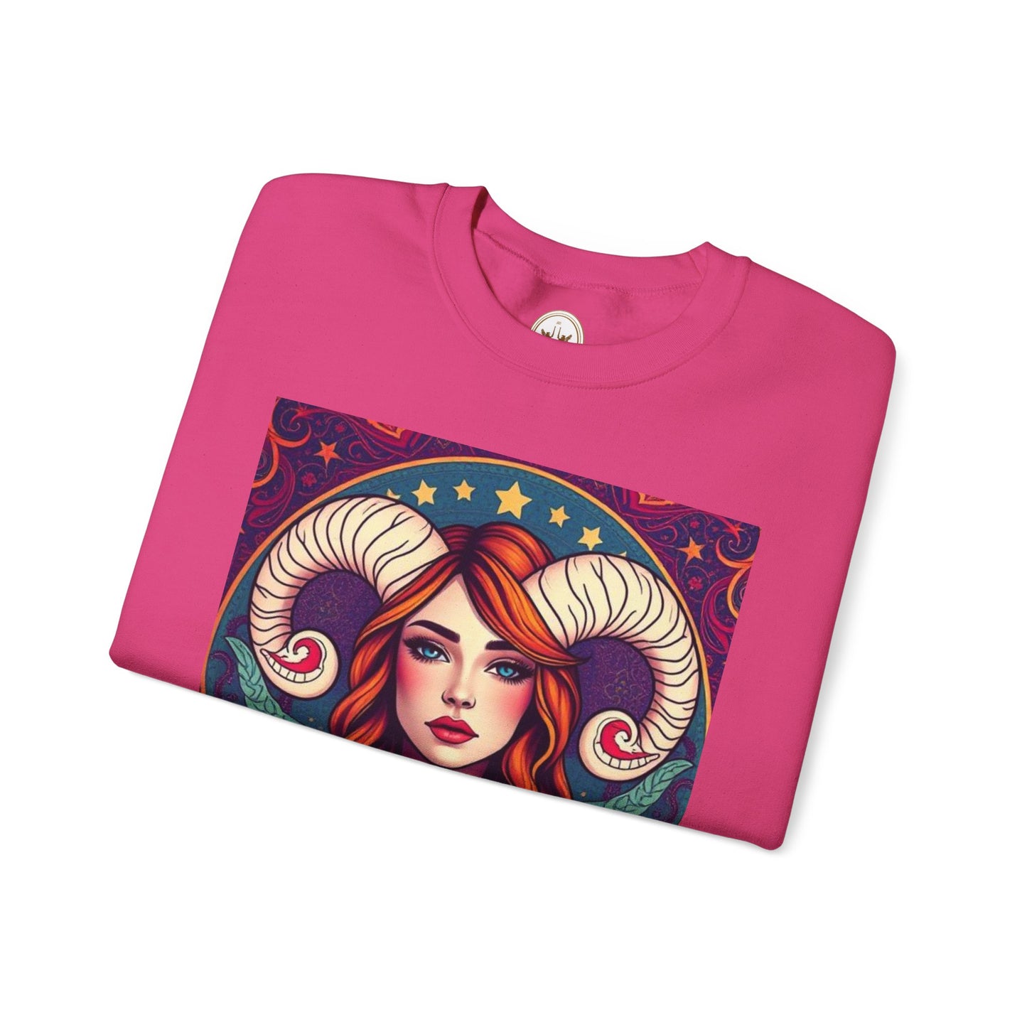 Unisex Heavy Blend™ Crewneck Sweatshirt, Aries, Zodiac v1, Sexy Pattern