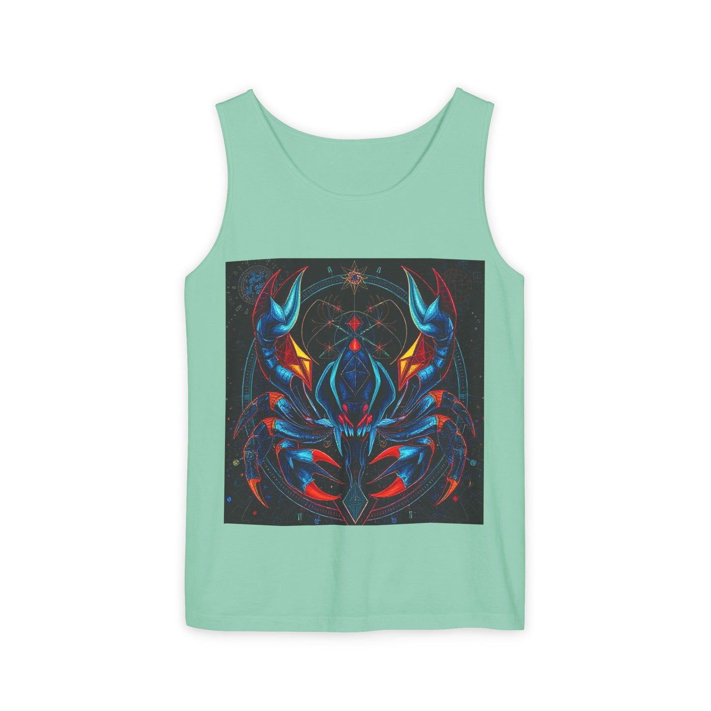 Unisex Garment-Dyed, Tank Top, Scorpio Design, Pop Art v1, 100% US cotton