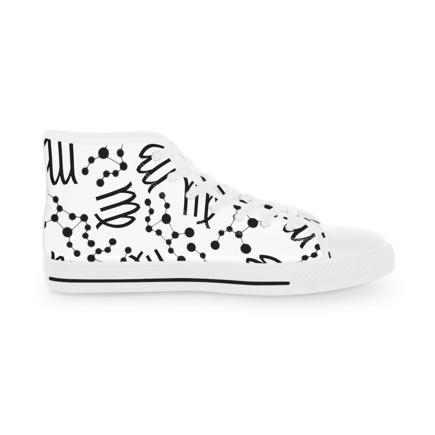 Men's High Top Sneakers, Breathable polyester canvas, Virgo Zodiac Design