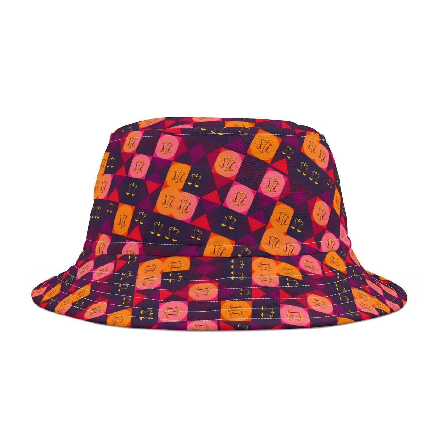 Bucket Hat, (AOP), Libra, Zodiac, Shape Pattern