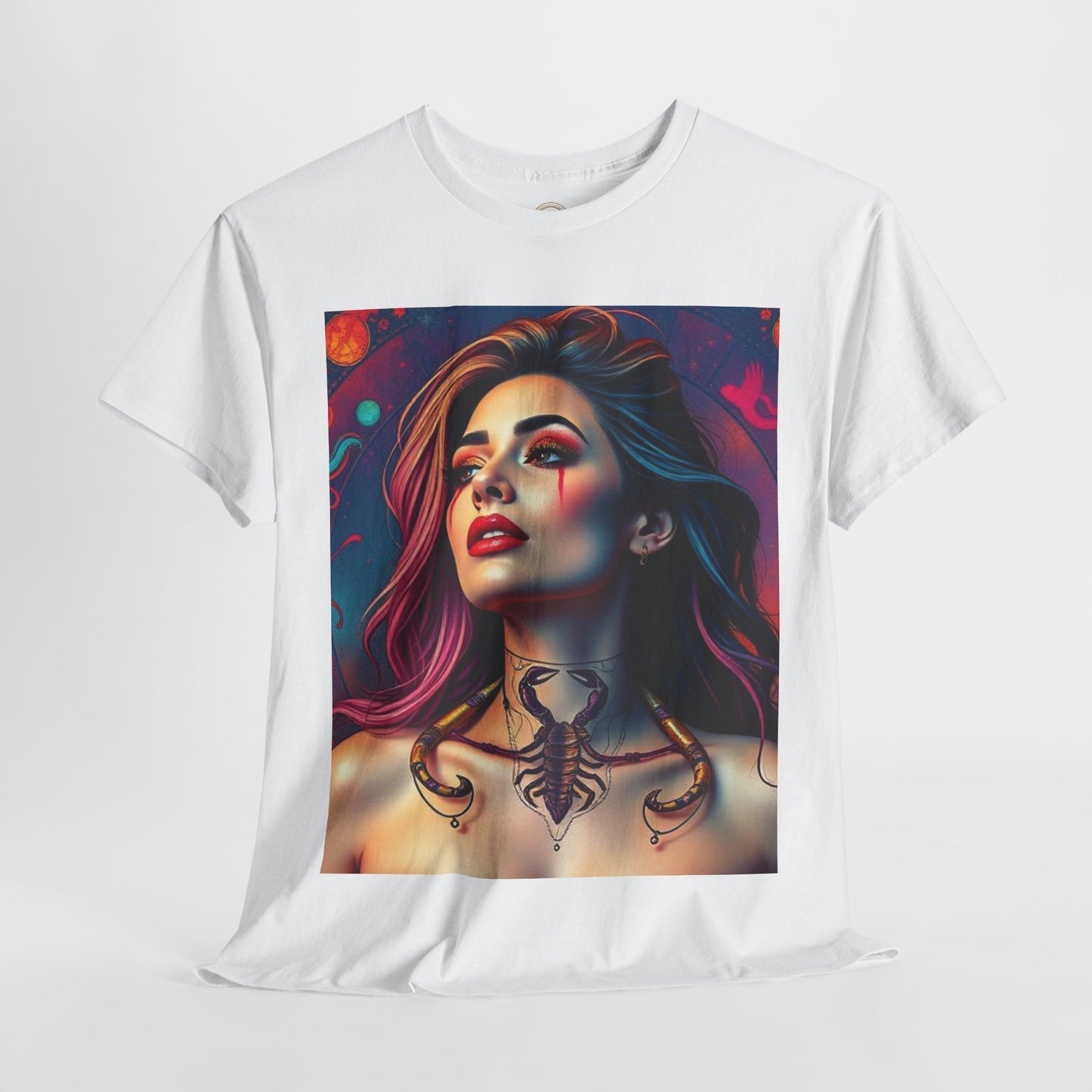 Unisex Heavy Cotton T-Shirt, Scorpio, Zodiac v1, Sexy Art