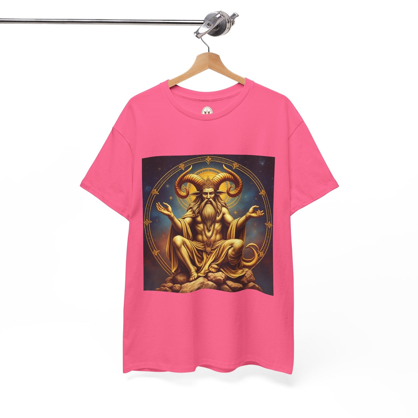Unisex Heavy Cotton T-Shirt, On The Throne, Taurus Zodiac Design