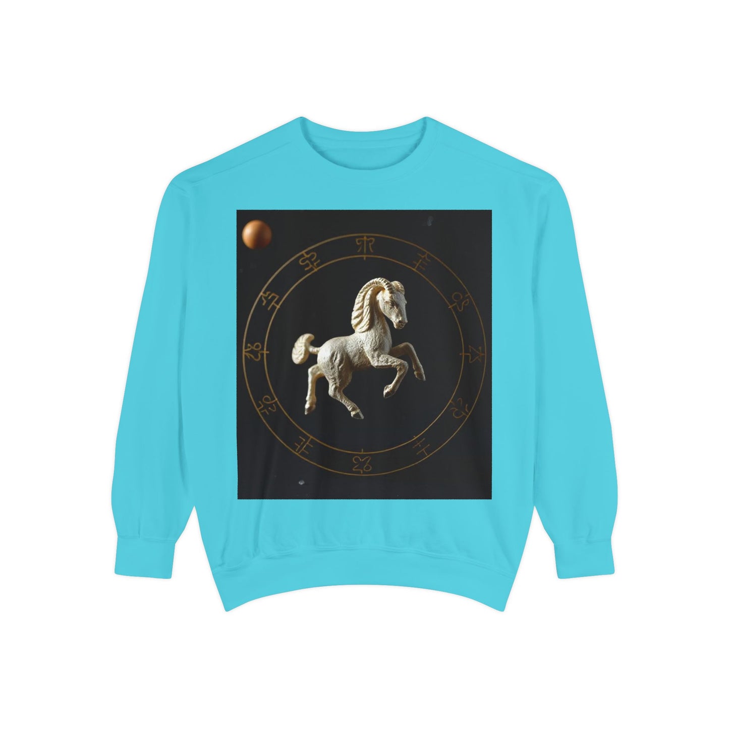 Garment-Dyed Sweatshirt, Unisex, Space Animal Design, Capricorn