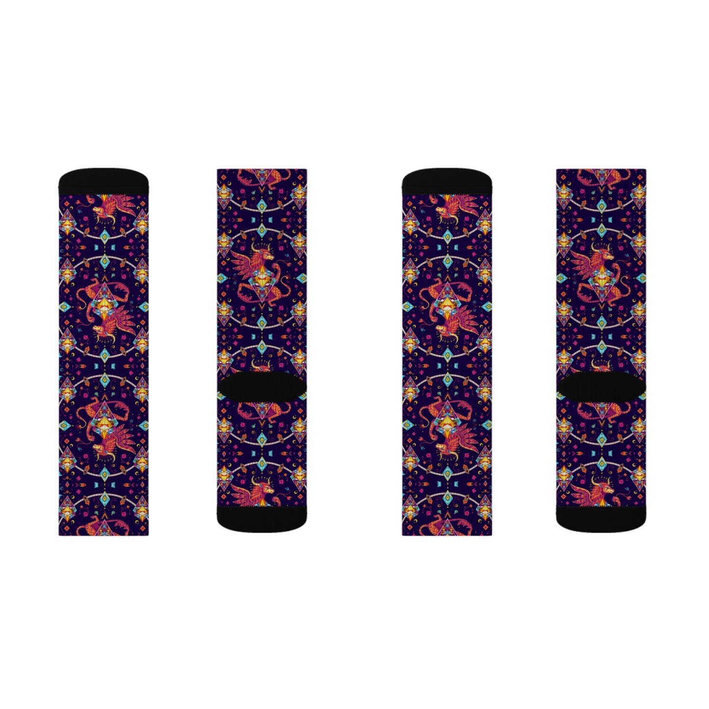 Sublimation Socks, Virgo, Zodiac, Jewel Pattern