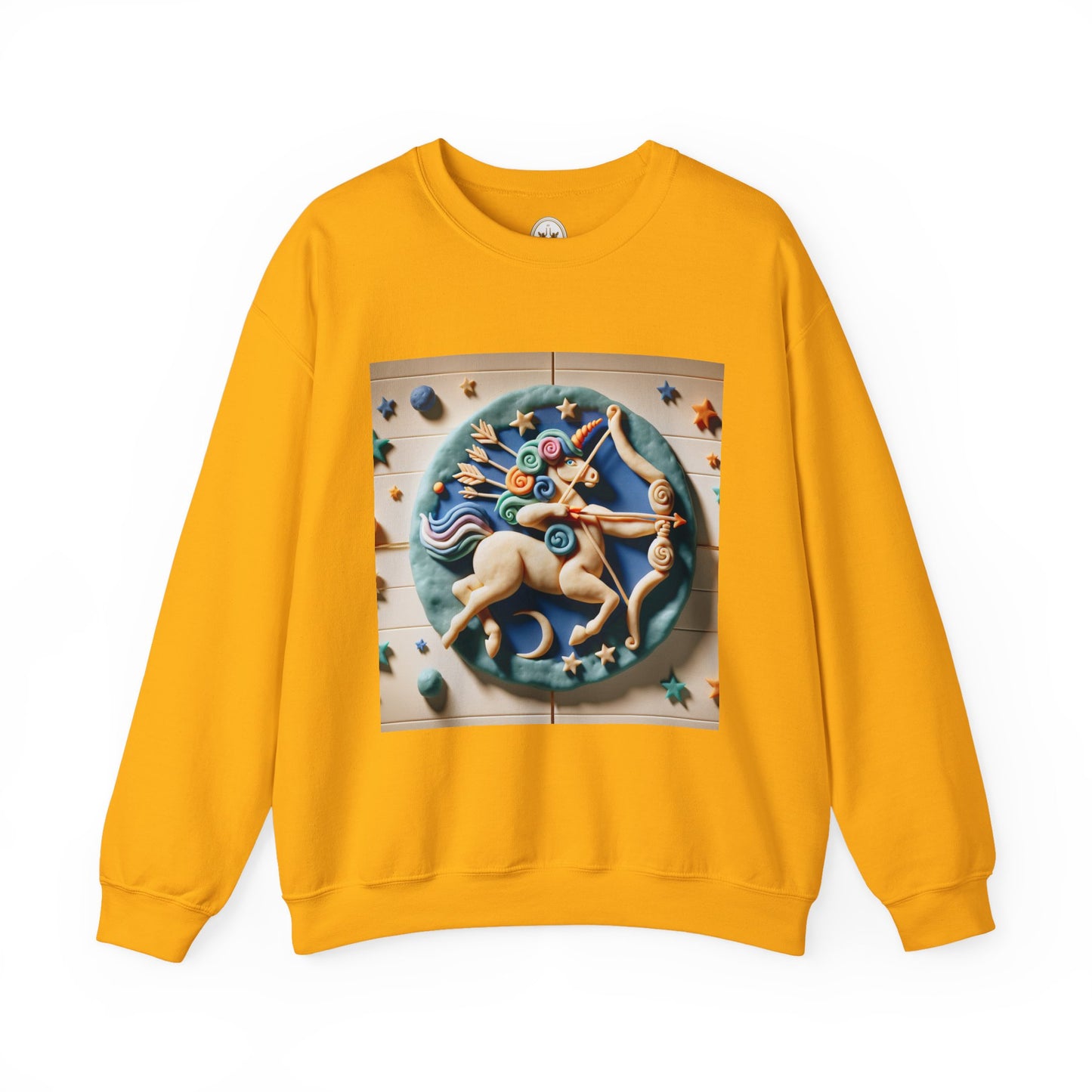 Unisex Heavy Blend™ Crewneck Sweatshirt, Colorful Horse, Sagittarius Zodiac Design