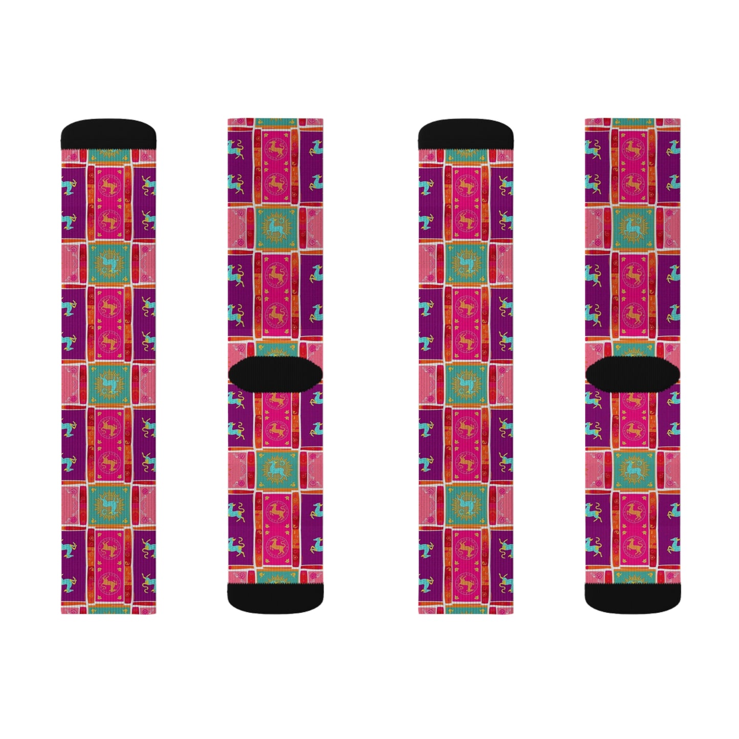 Sublimation Socks, Capricorn, Zodiac v2, Shapes Pattern