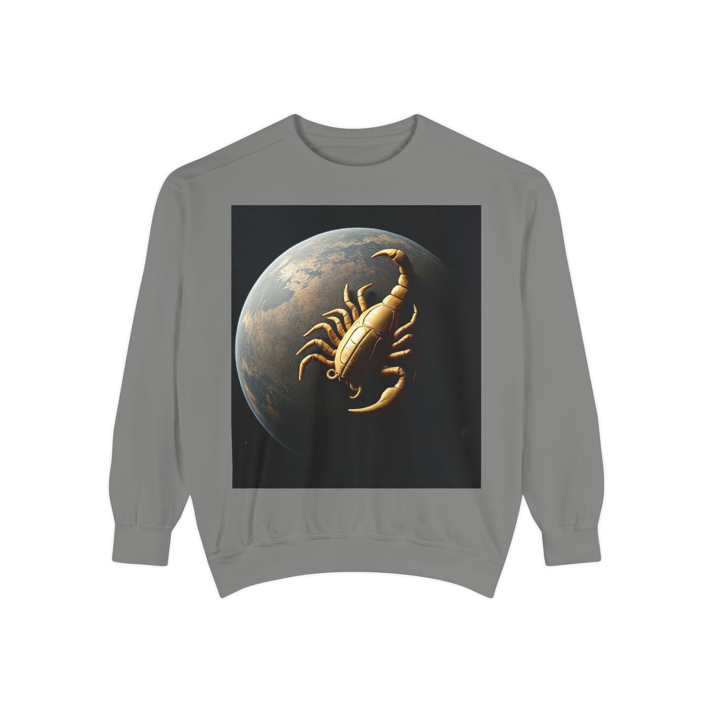 Garment-Dyed Sweatshirt, Unisex, Space Animal Design v1, Scorpio