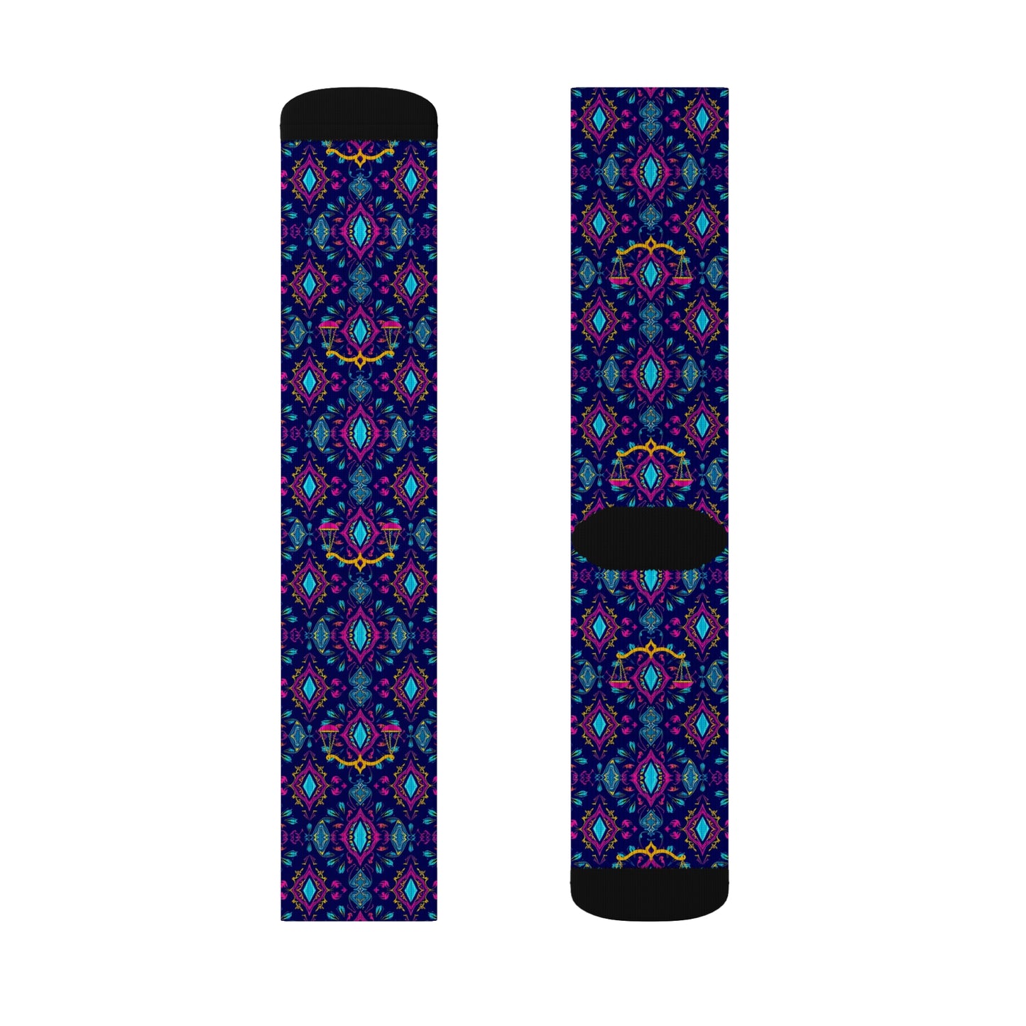 Sublimation Socks, Libra, Zodiac v2, Jewel Pattern