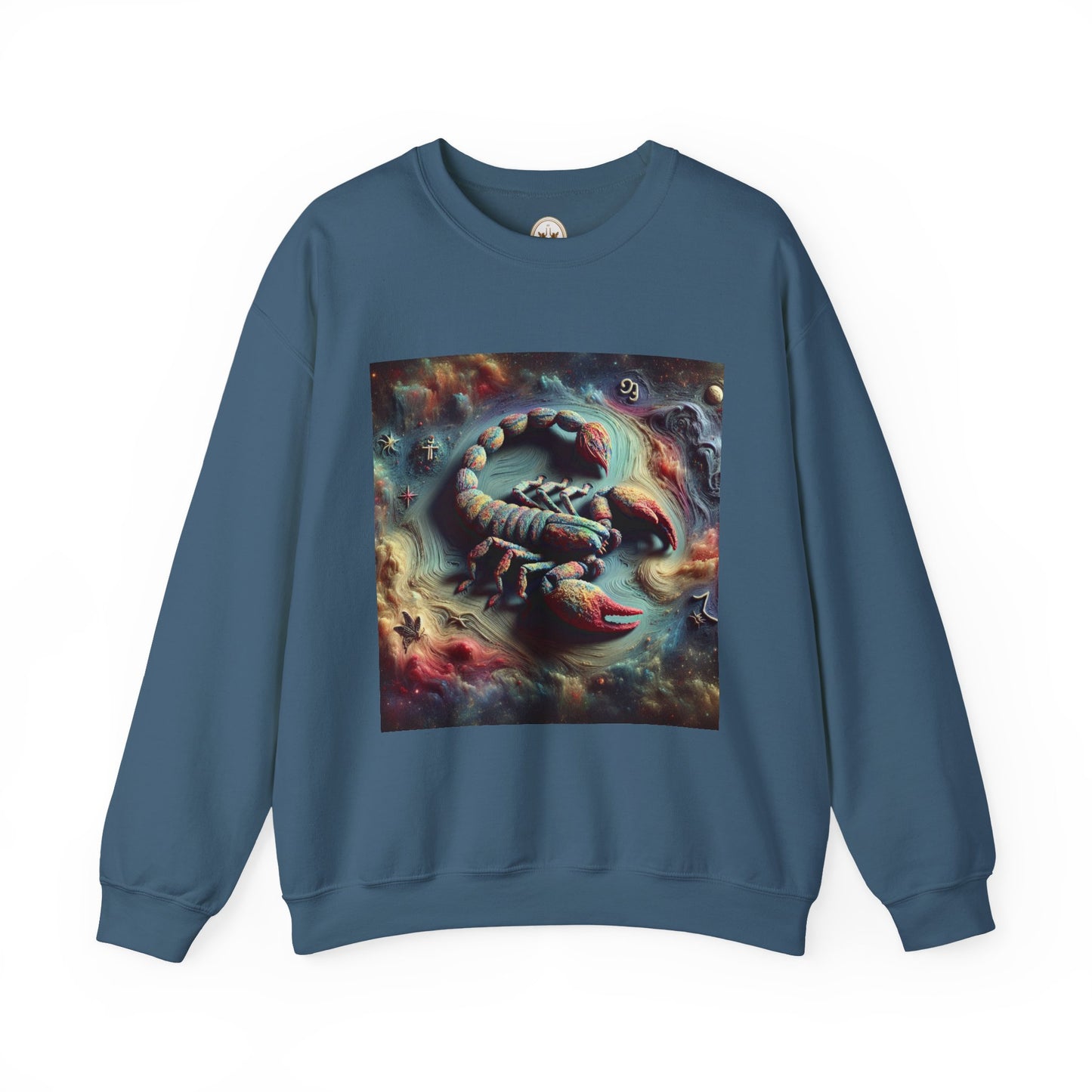 Unisex Heavy Blend™ Crewneck Sweatshirt, Trippy Mist Scorpion, Scorpio Zodiac Design