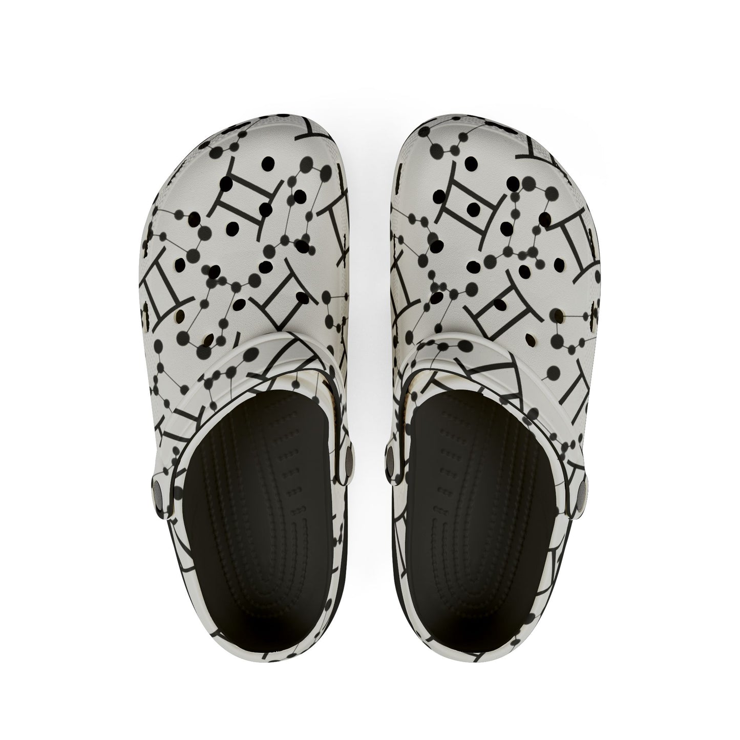 EVA Foam Rubber Shoes (AOP), Material 100% EVA, Gemini Zodiac Design