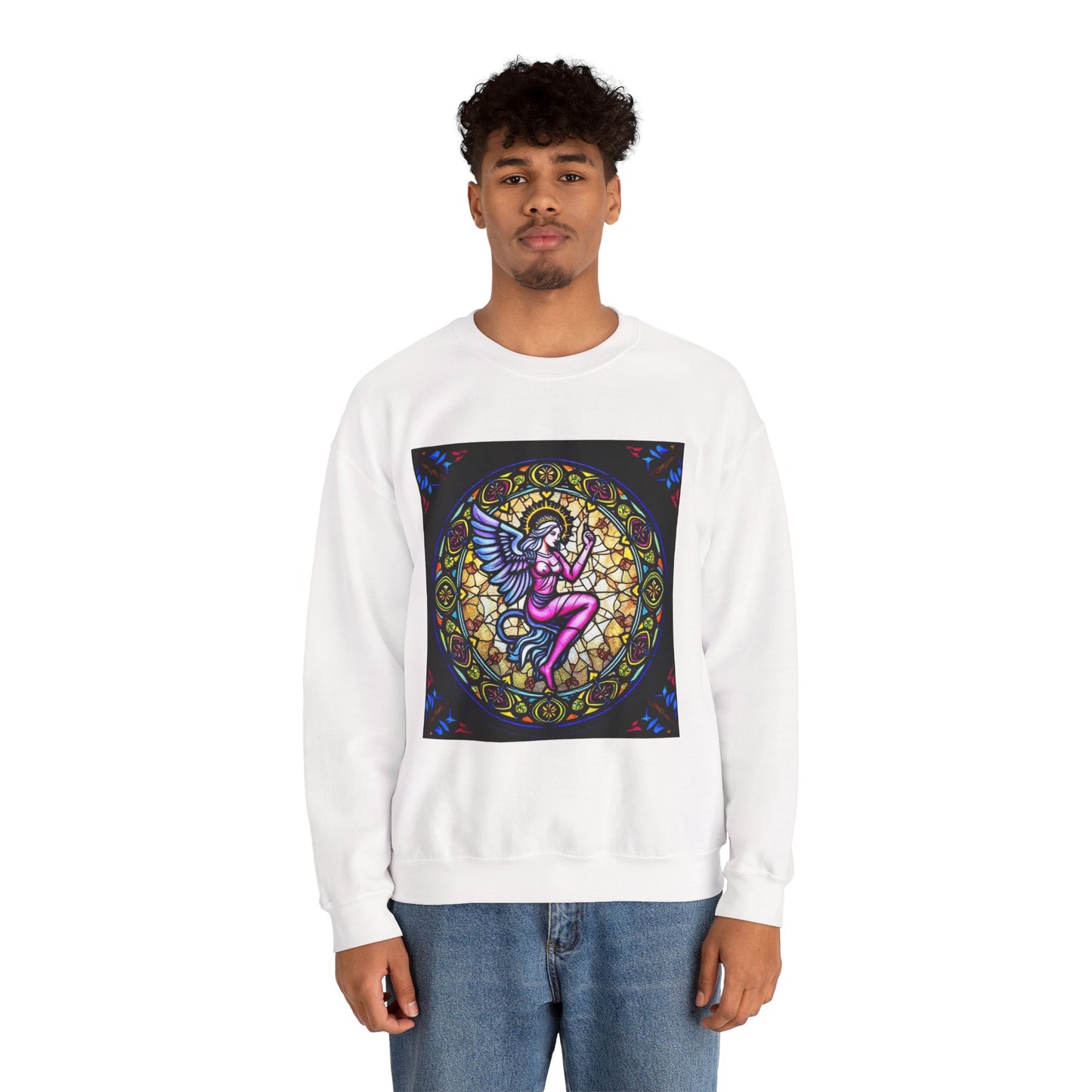 Unisex Heavy Blend™ Crewneck Sweatshirt, Glass 1, Virgo Zodiac Design